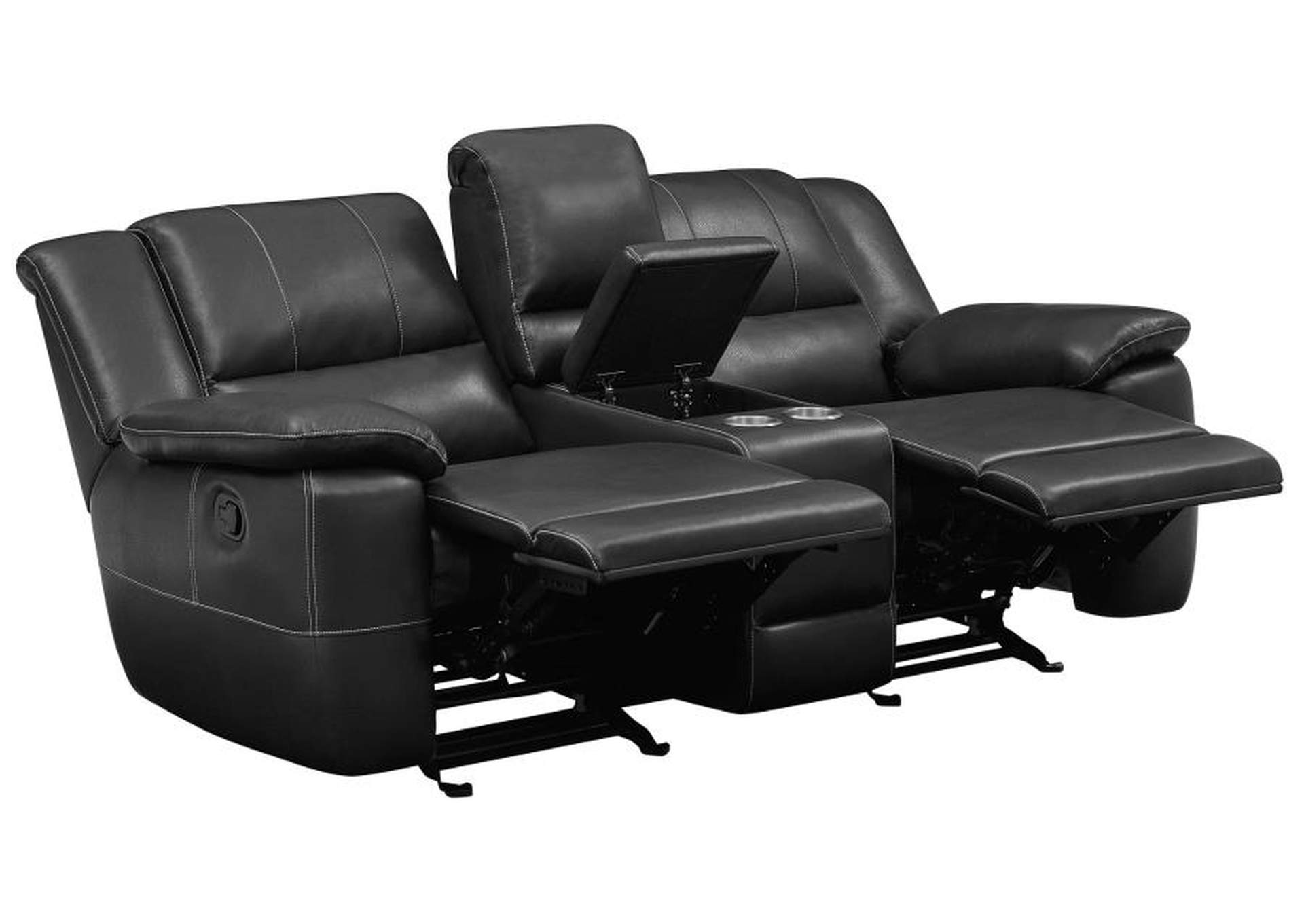 Lee Upholstered Pillow Top Arm Living Room Set Black image 11