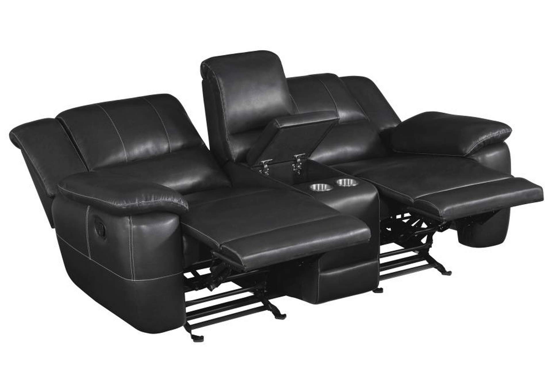 Lee Upholstered Pillow Top Arm Living Room Set Black image 12