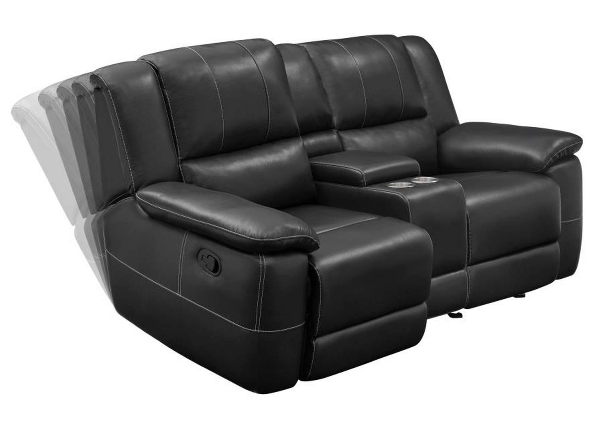 Lee Upholstered Pillow Top Arm Living Room Set Black image 13