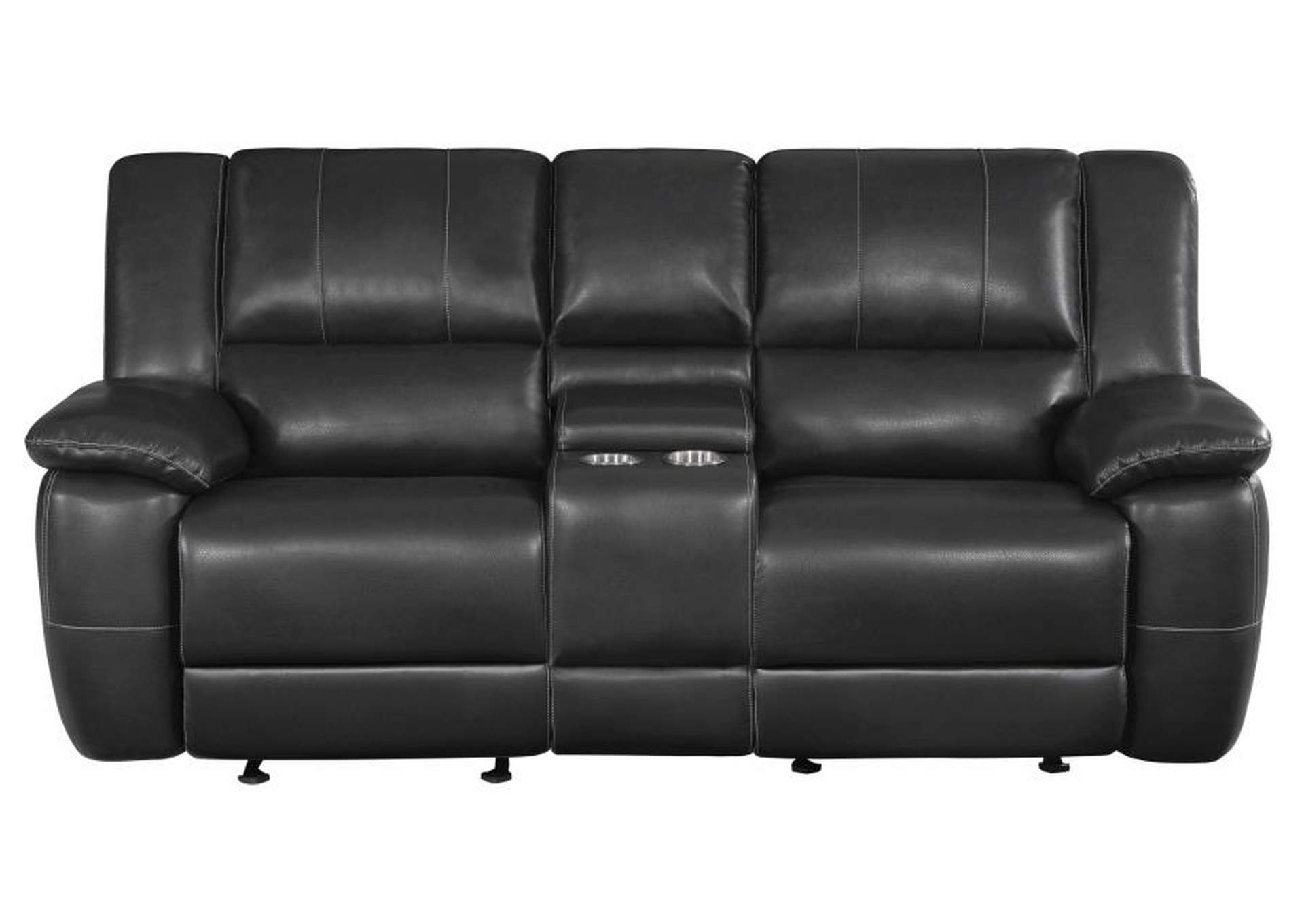 Lee Upholstered Pillow Top Arm Living Room Set Black image 14