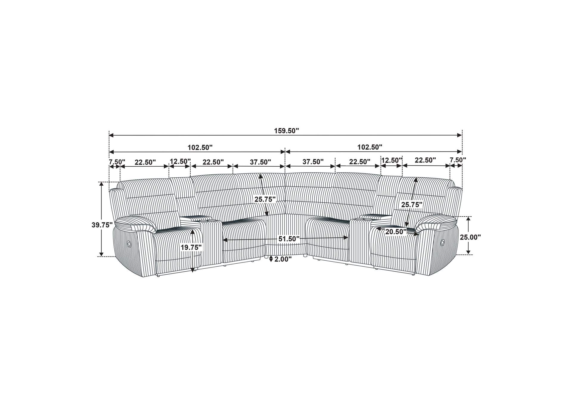 Atkinson Upholstered Reclining Sectional Sofa Black image 13