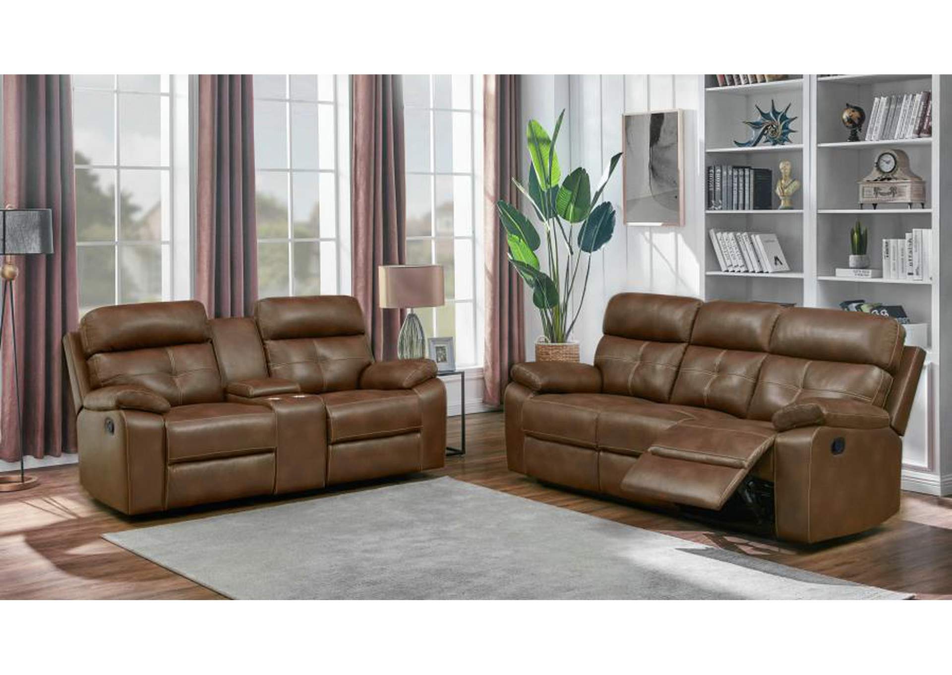 Damiano Upholstered Tufted Living Room Set Tri-tone Brown image 1