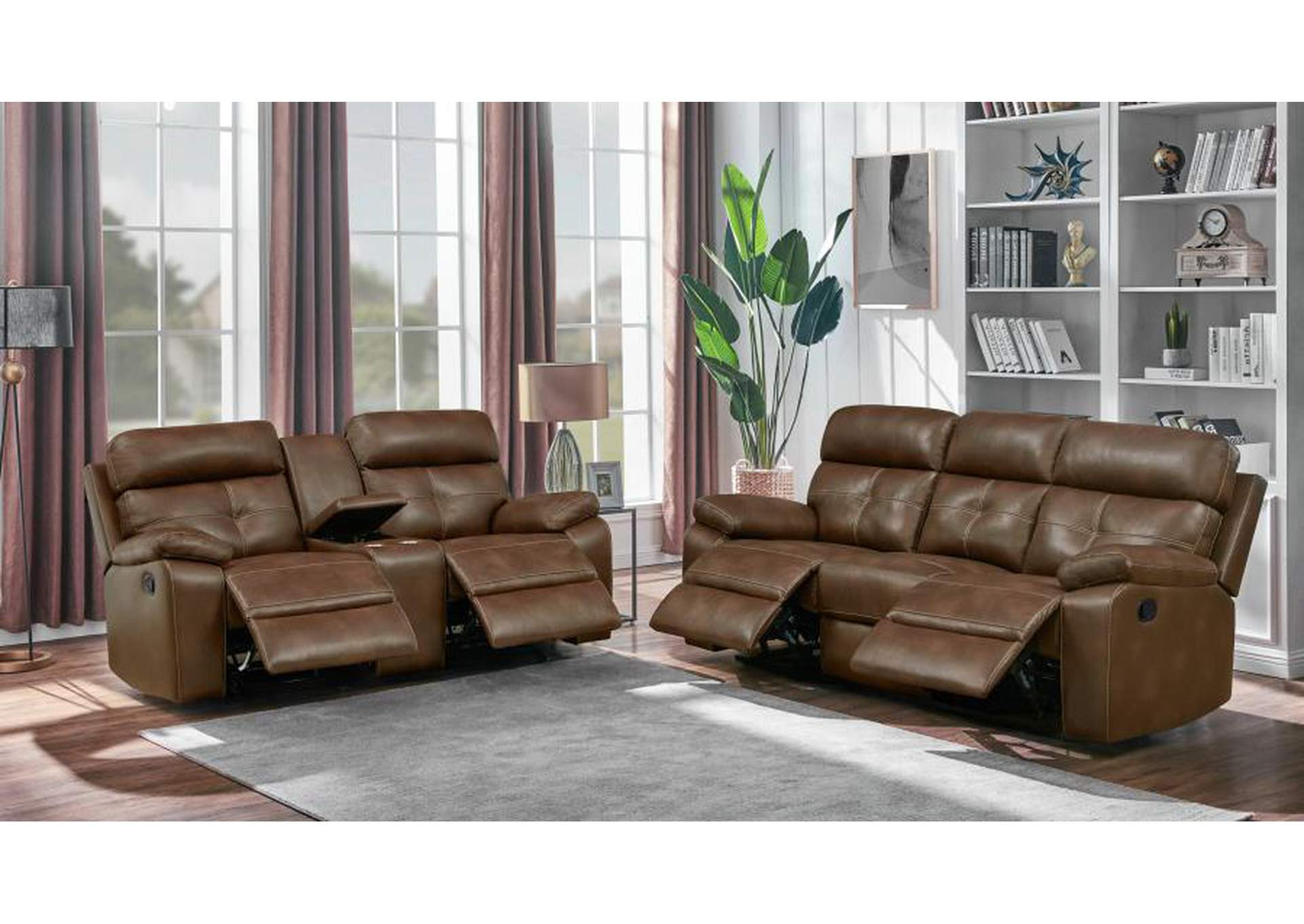 Damiano Upholstered Tufted Living Room Set Tri-tone Brown image 3