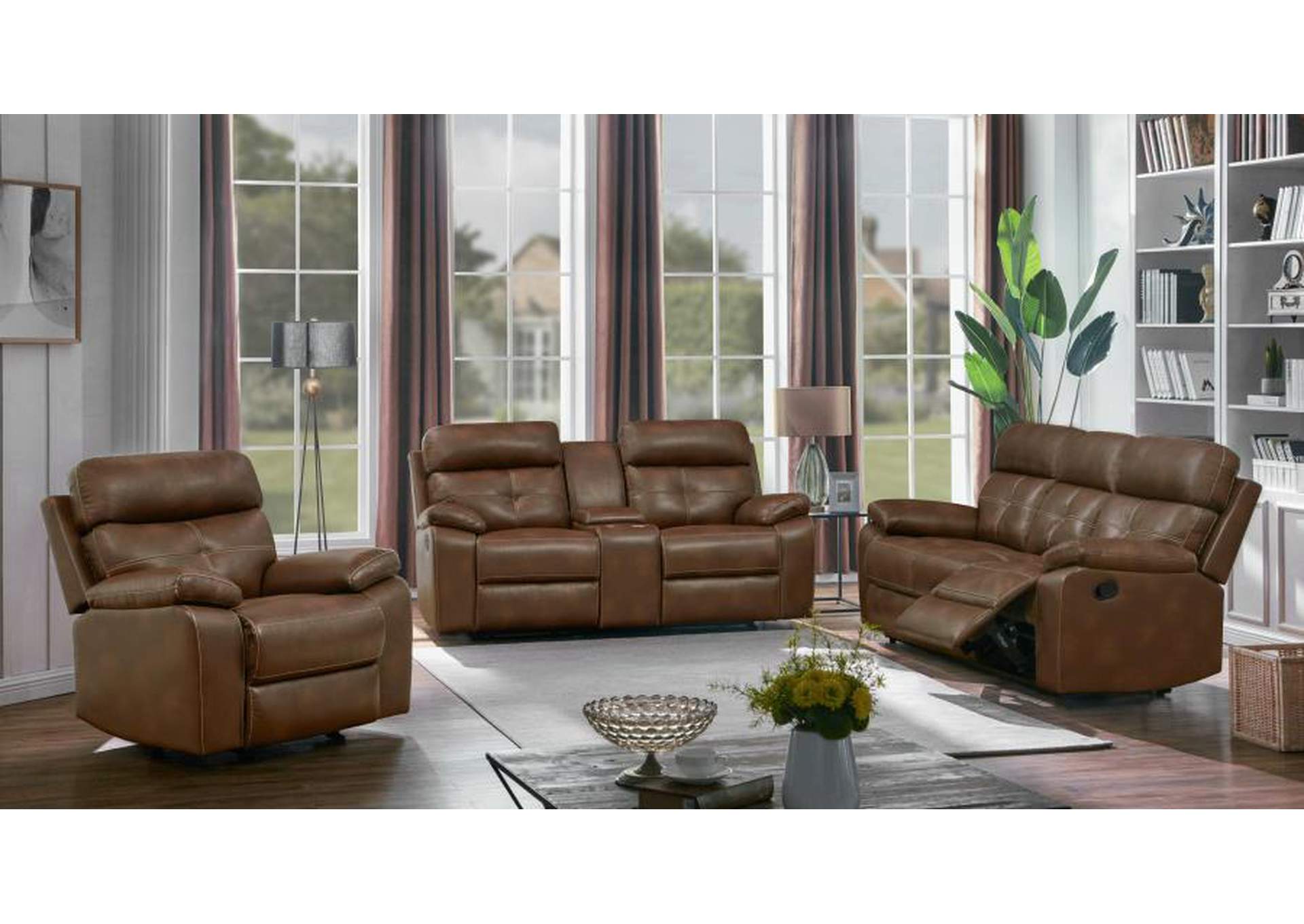 Damiano Upholstered Tufted Living Room Set Tri-tone Brown image 1