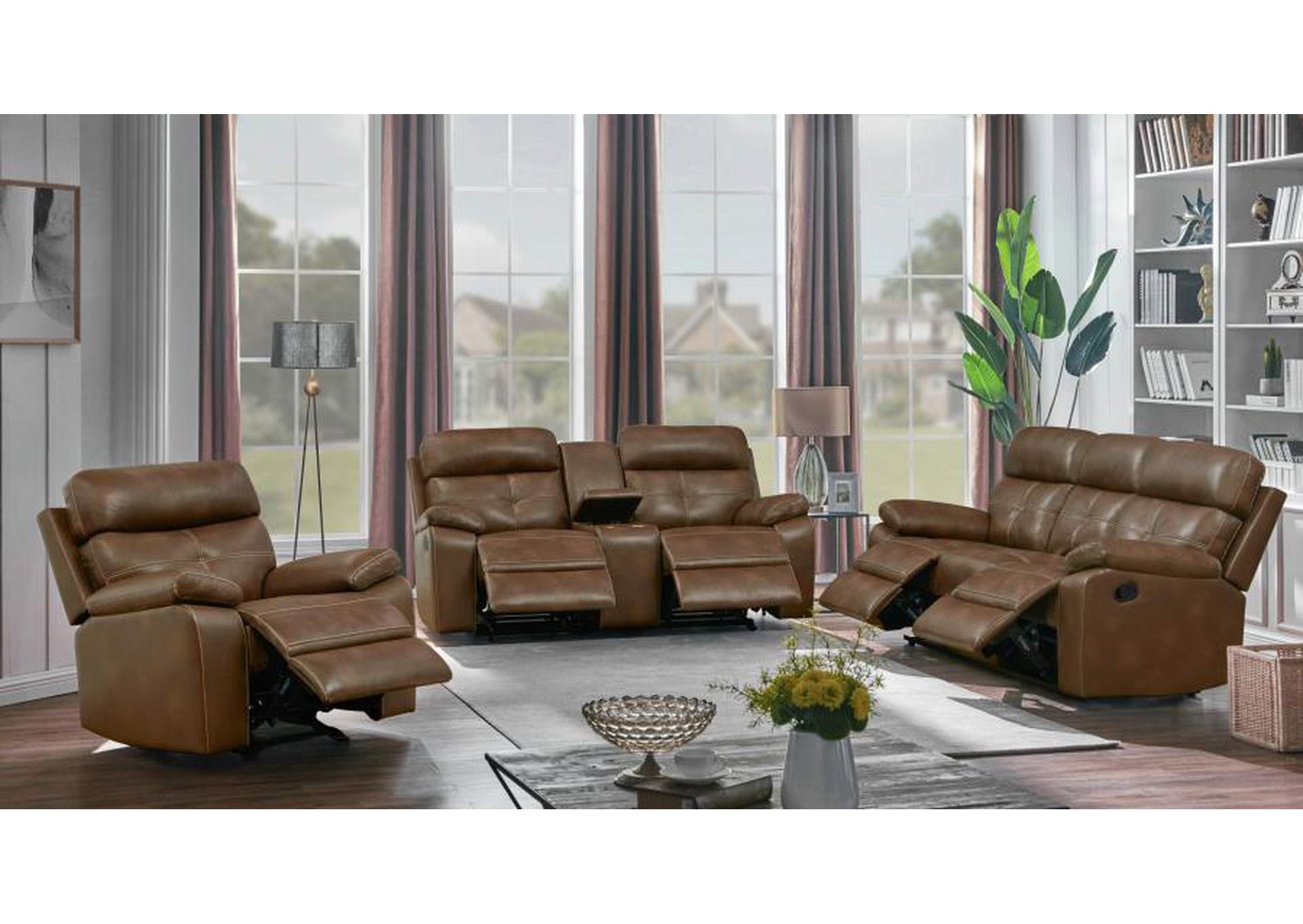 Damiano Upholstered Tufted Living Room Set Tri-tone Brown image 3