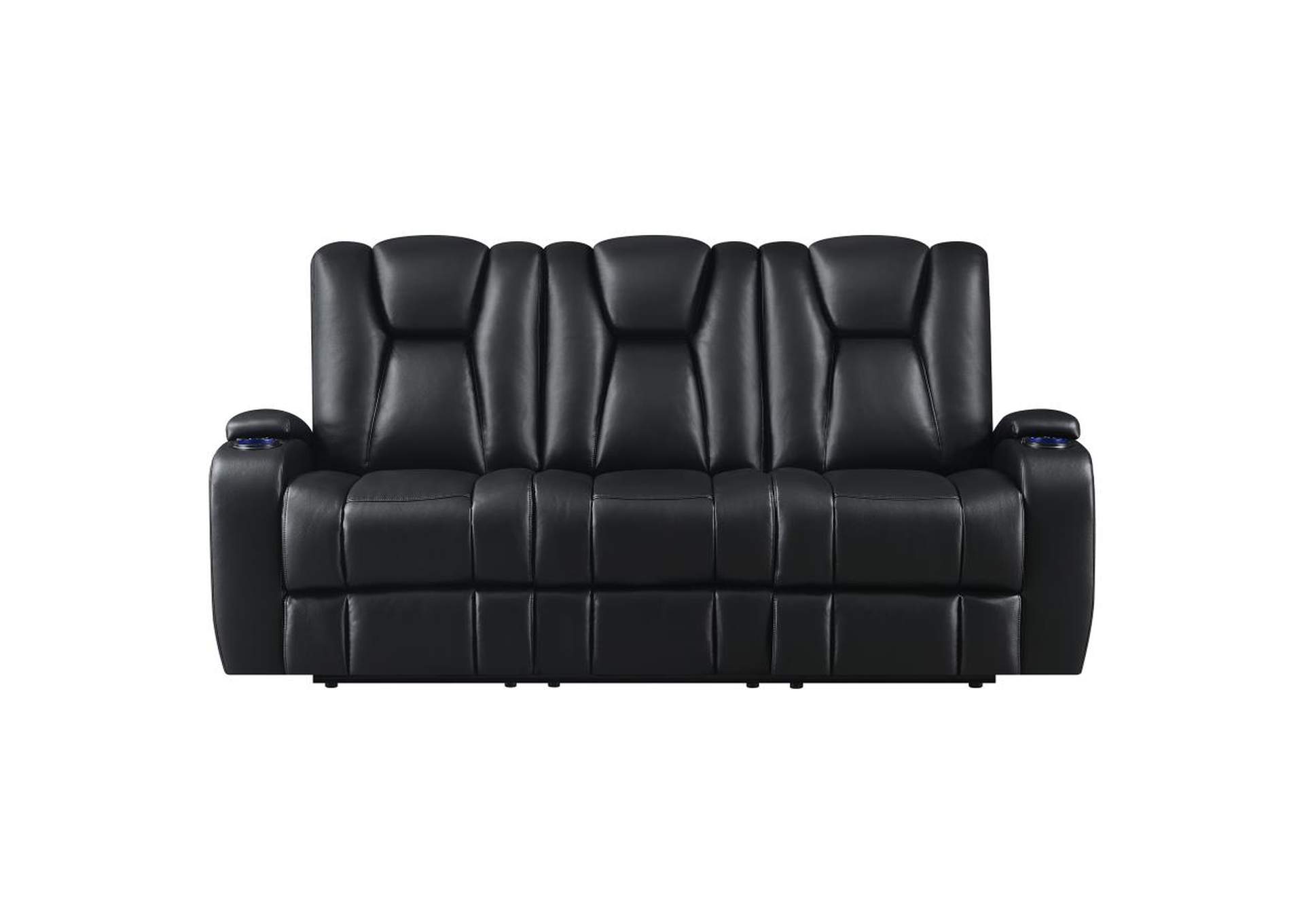 Delange Upholstered Tufted Living Room Set Black image 5