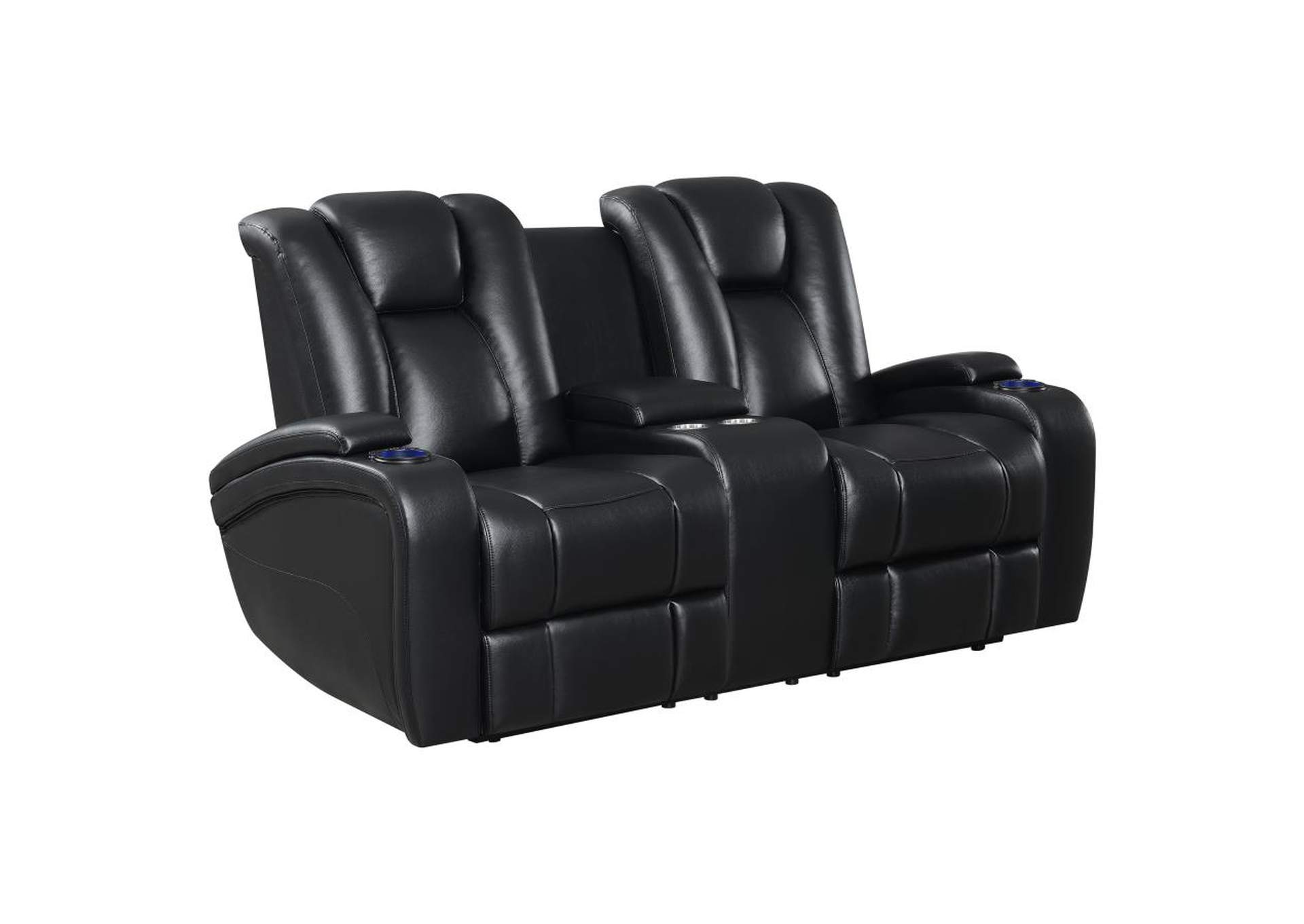 Delange Upholstered Tufted Living Room Set Black image 7