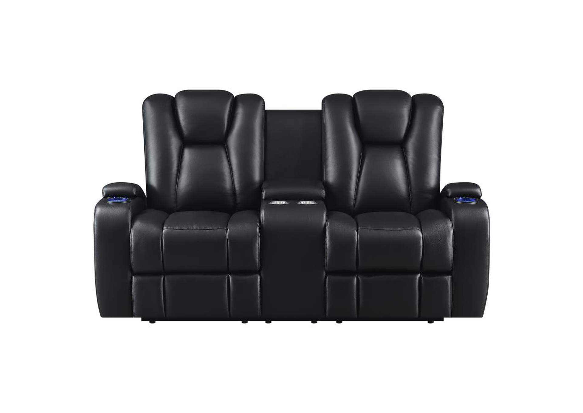 Delange Upholstered Tufted Living Room Set Black image 8