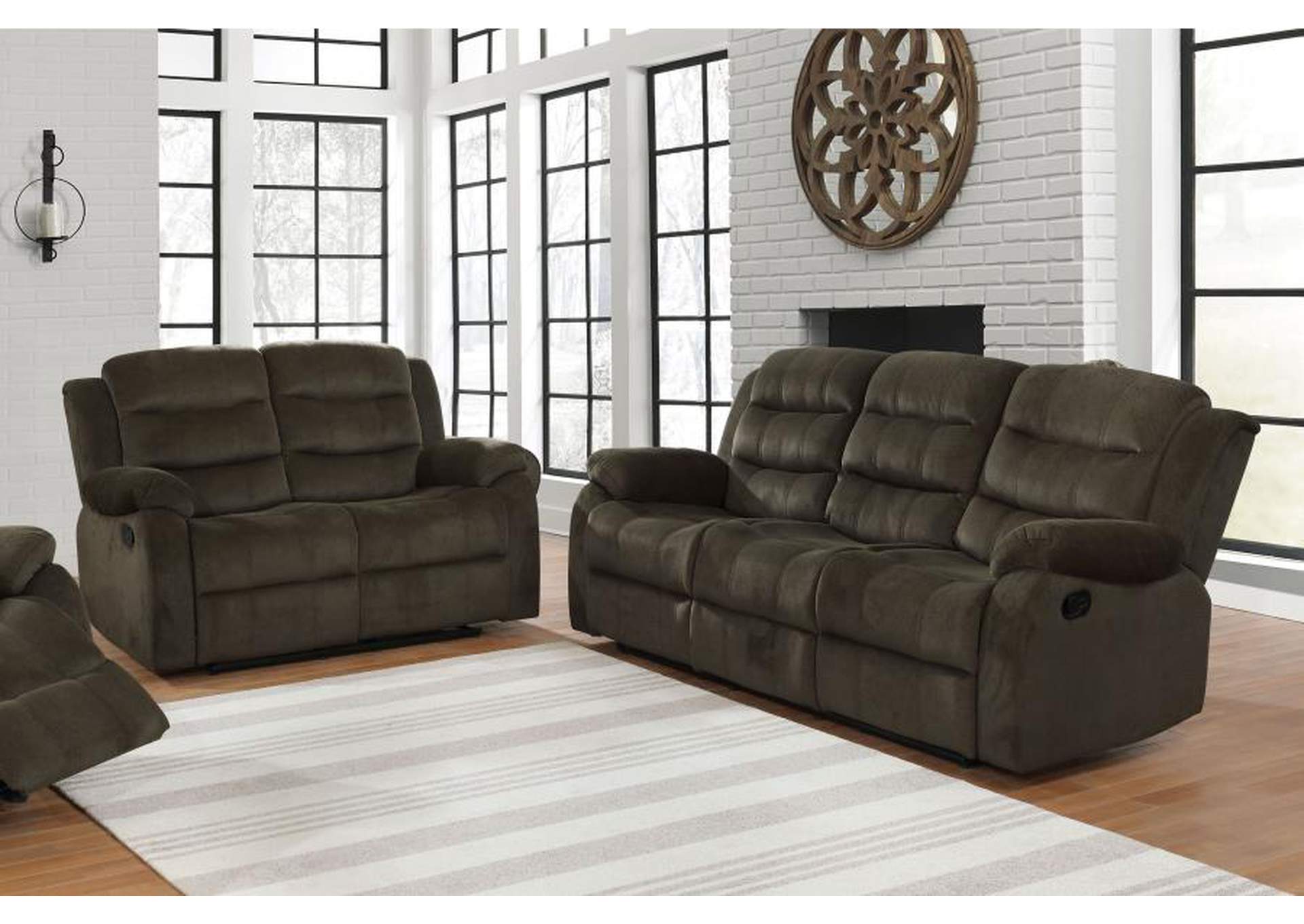 Rodman Upholstered Tufted Living Room Set Olive Brown image 1