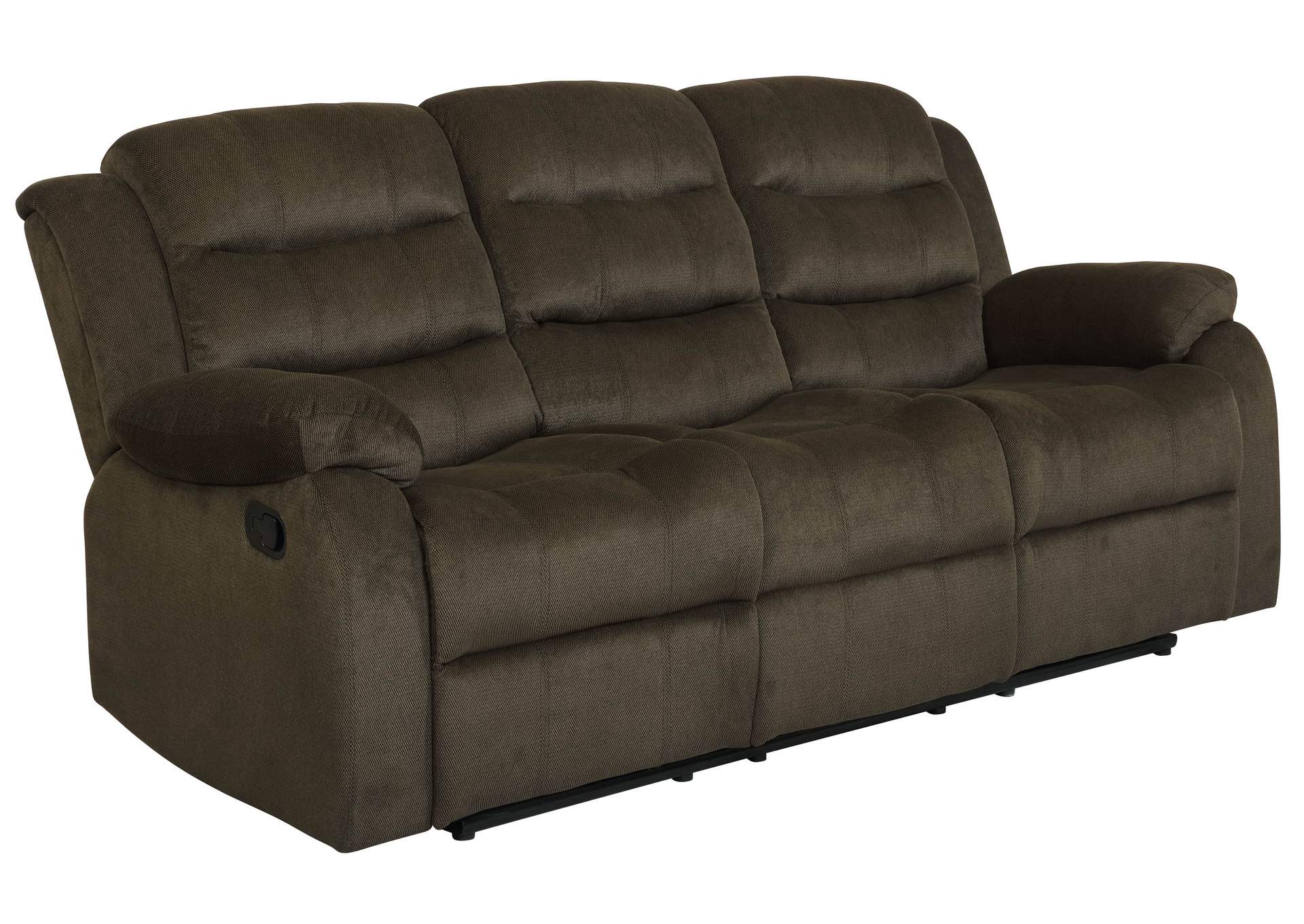 Rodman 2-piece Upholstered Reclining Sofa Set Olive Brown
