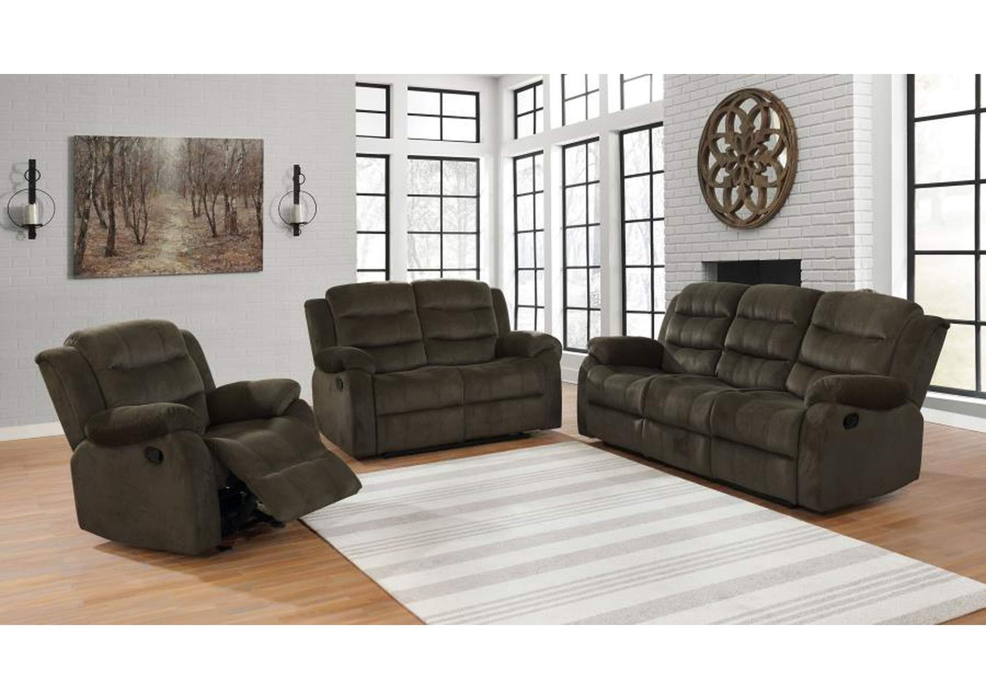 Rodman Upholstered Tufted Living Room Set Olive Brown image 1