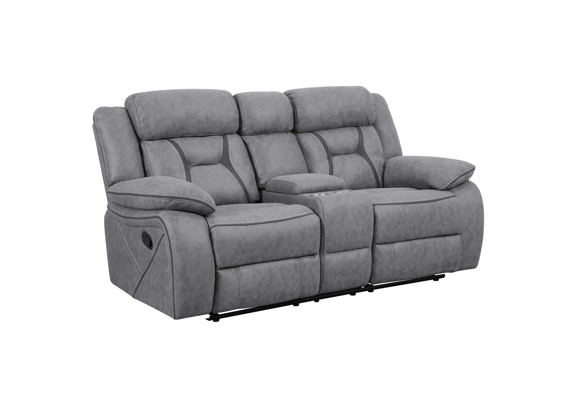 Higgins Upholstered Motion Reclining Loveseat Grey