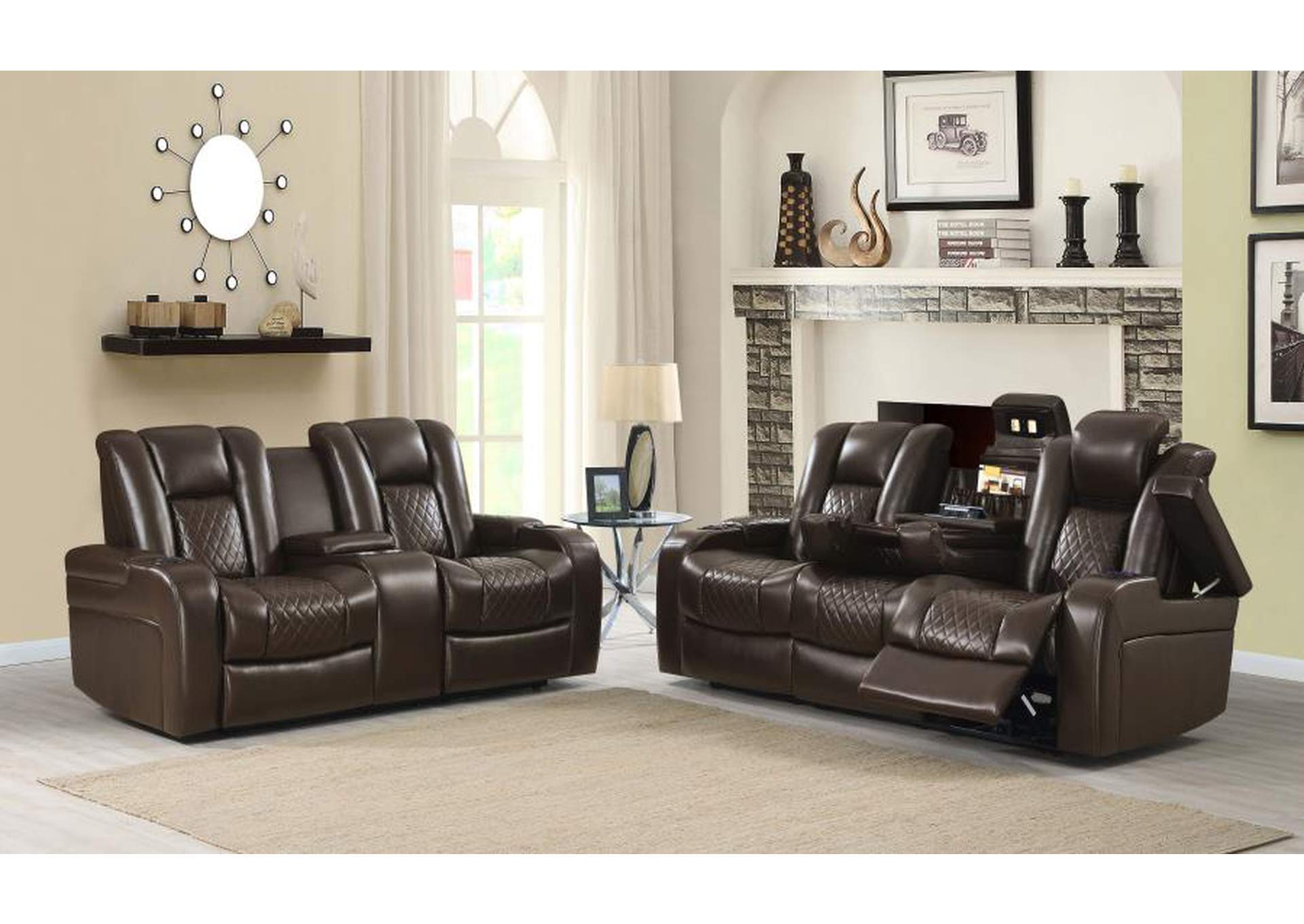 Delangelo Upholstered Tufted Living Room Set image 1