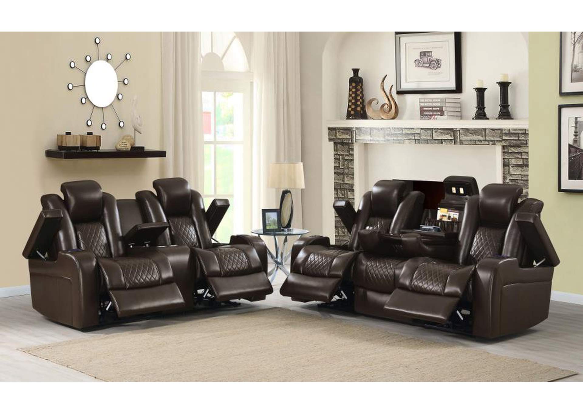 Delangelo Upholstered Tufted Living Room Set image 3
