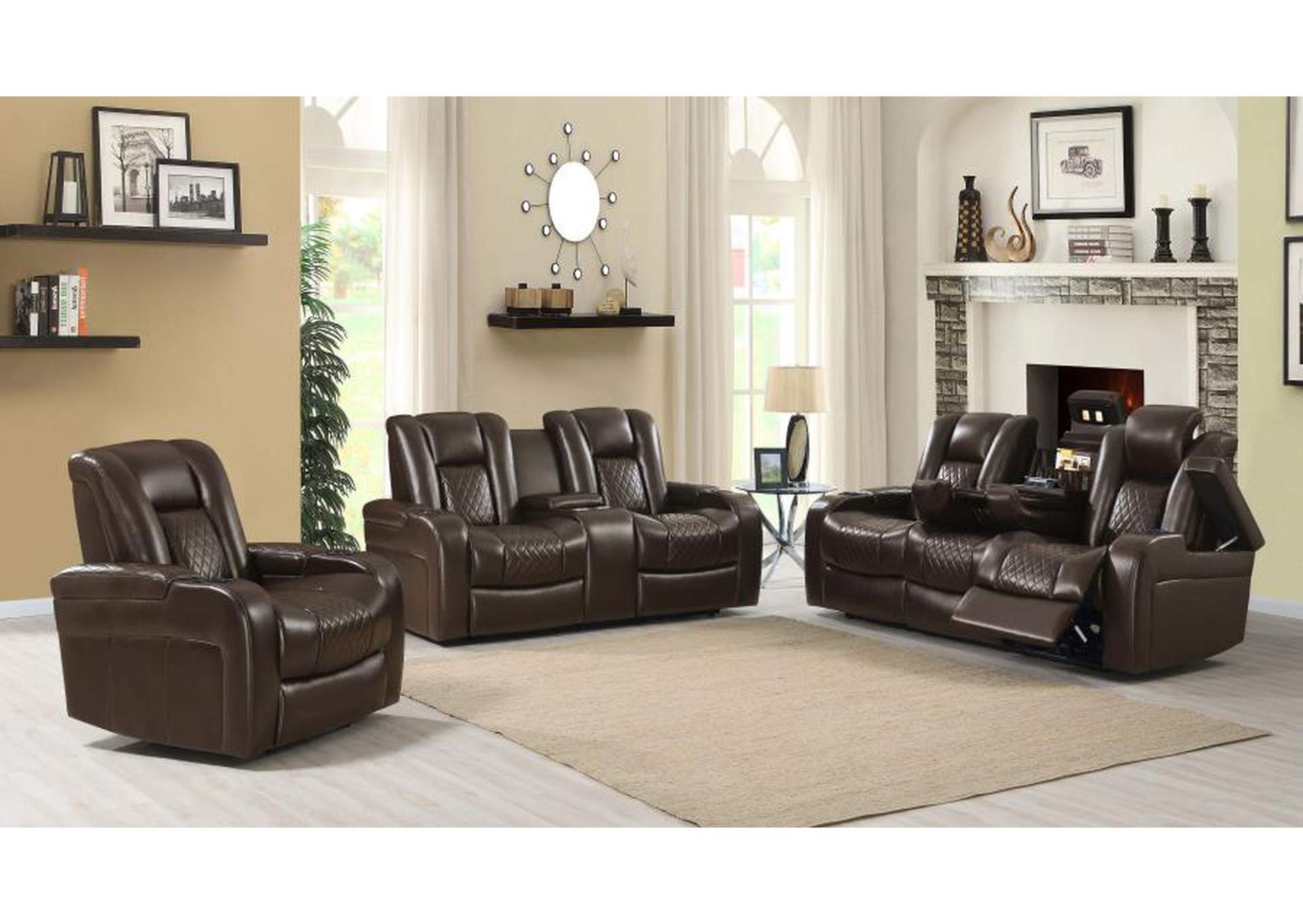 Delangelo Upholstered Tufted Living Room Set image 1
