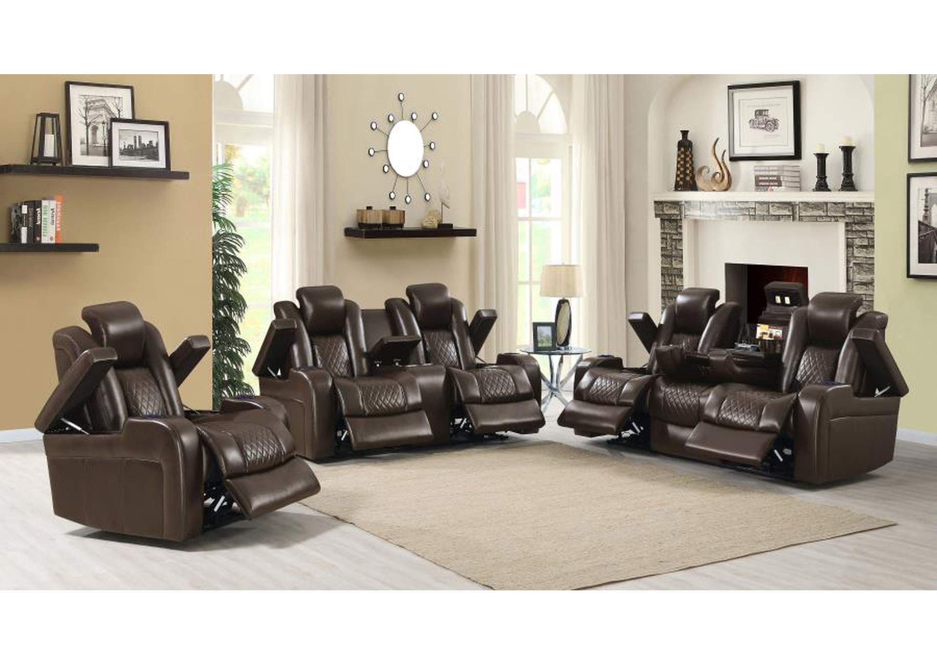 Delangelo Upholstered Tufted Living Room Set image 3
