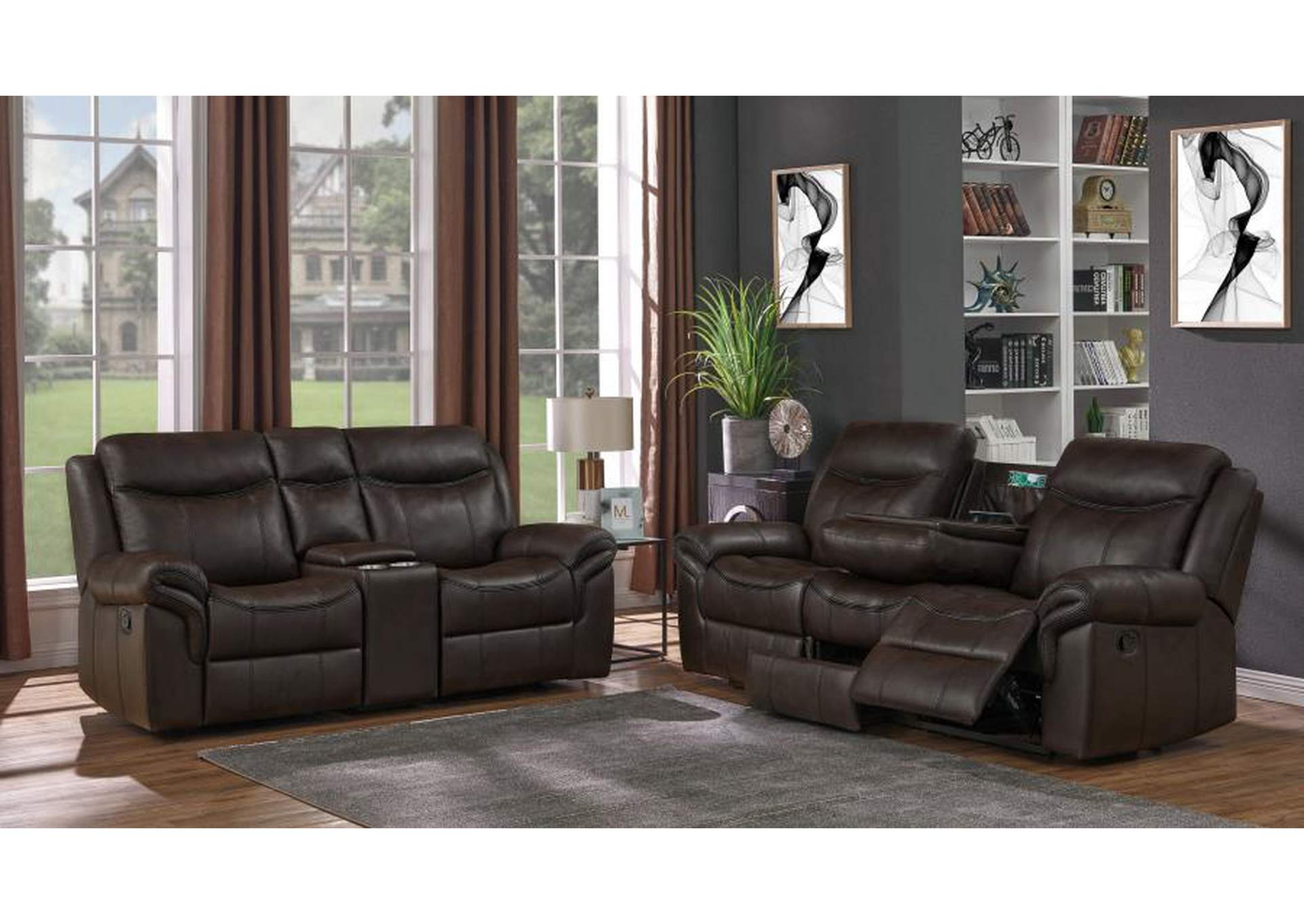 Sawyer Upholstered Tufted Living Room Set Cocoa Brown image 1