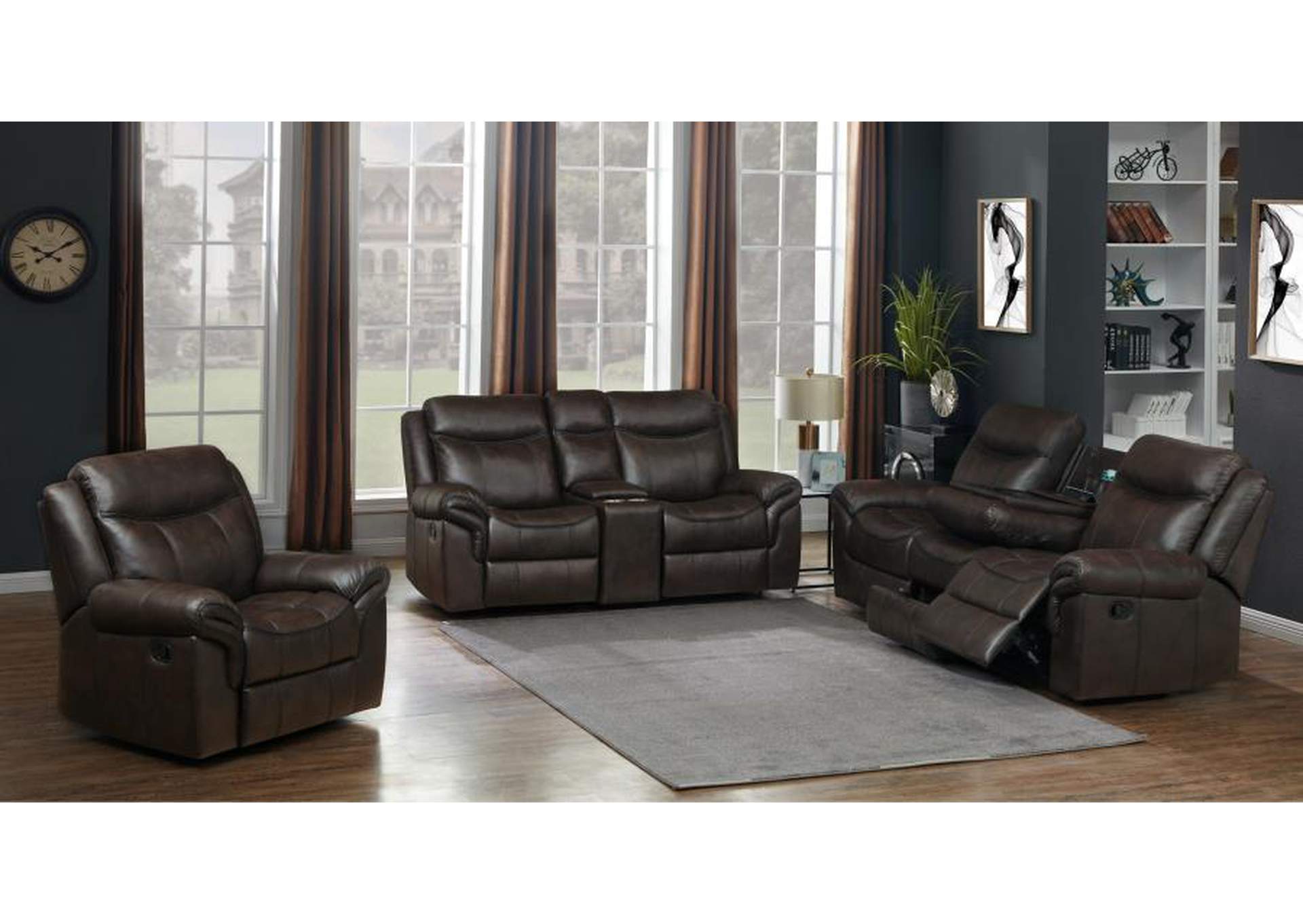 Sawyer Upholstered Tufted Living Room Set Cocoa Brown image 1
