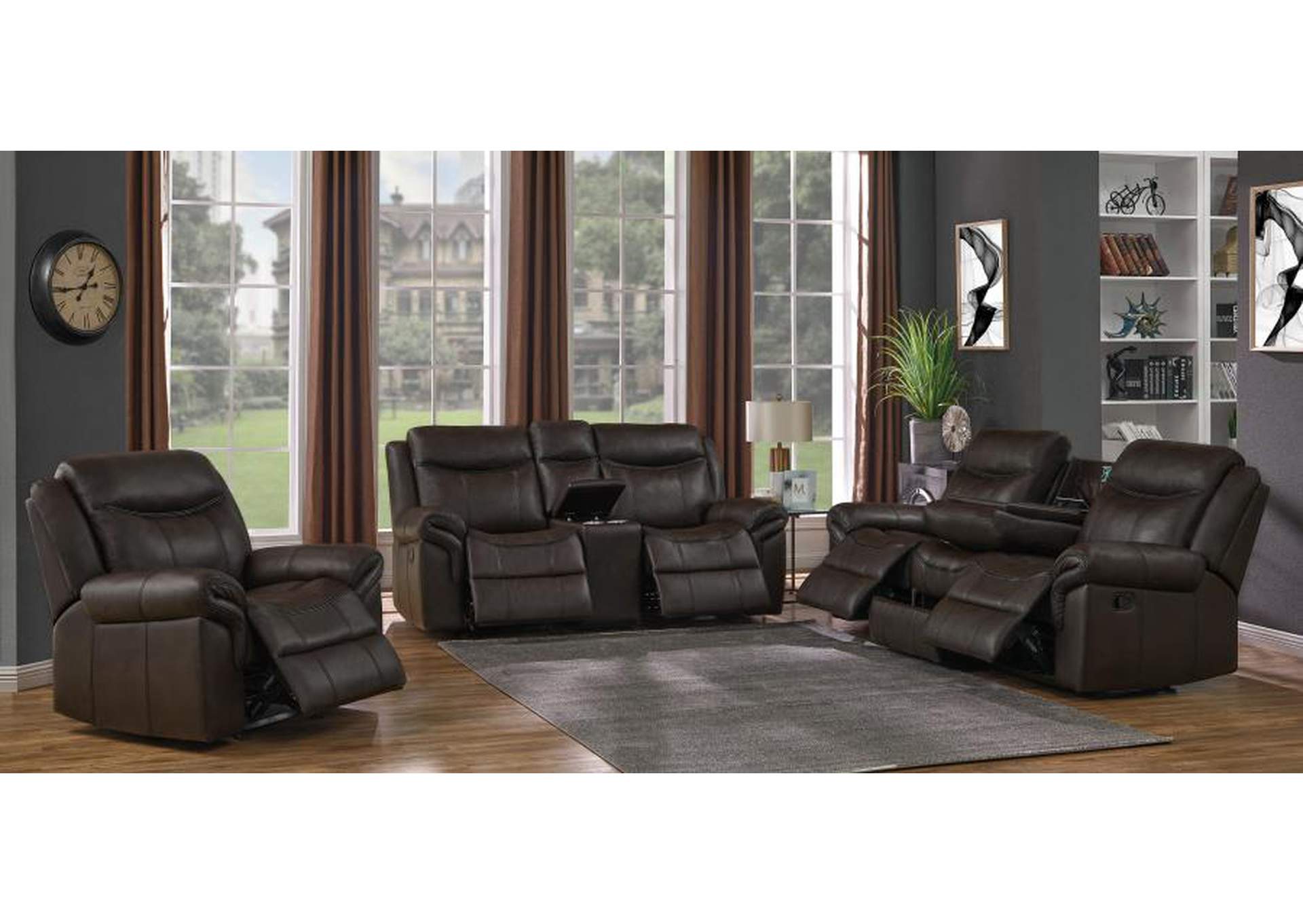 Sawyer Upholstered Tufted Living Room Set Cocoa Brown image 3