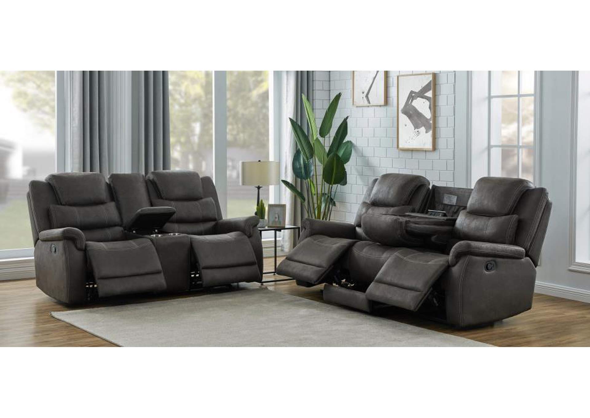 Wyatt 2-piece Upholstered Living Room Set Grey image 3