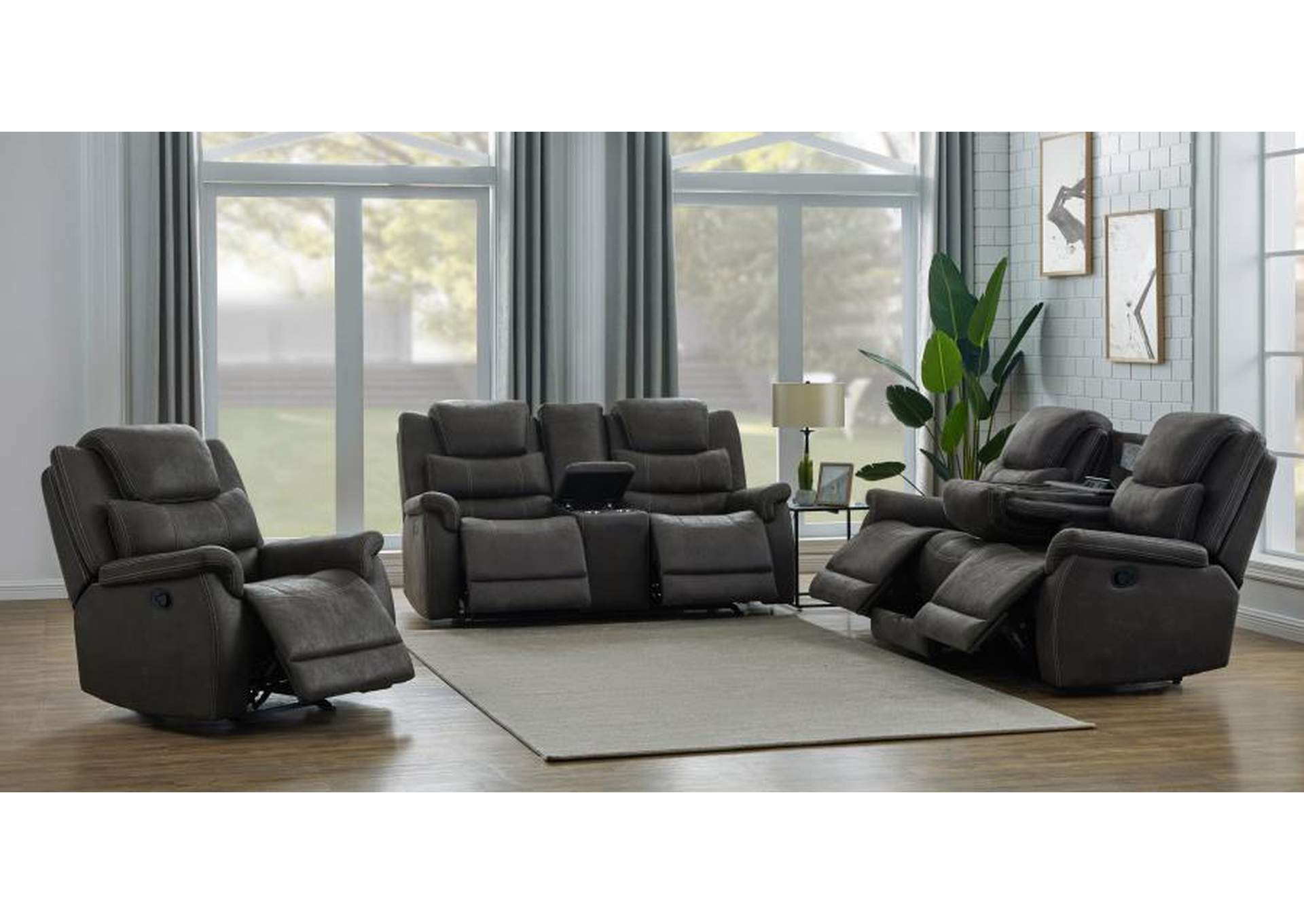 Wyatt 3-piece Upholstered Living Room Set Grey image 3