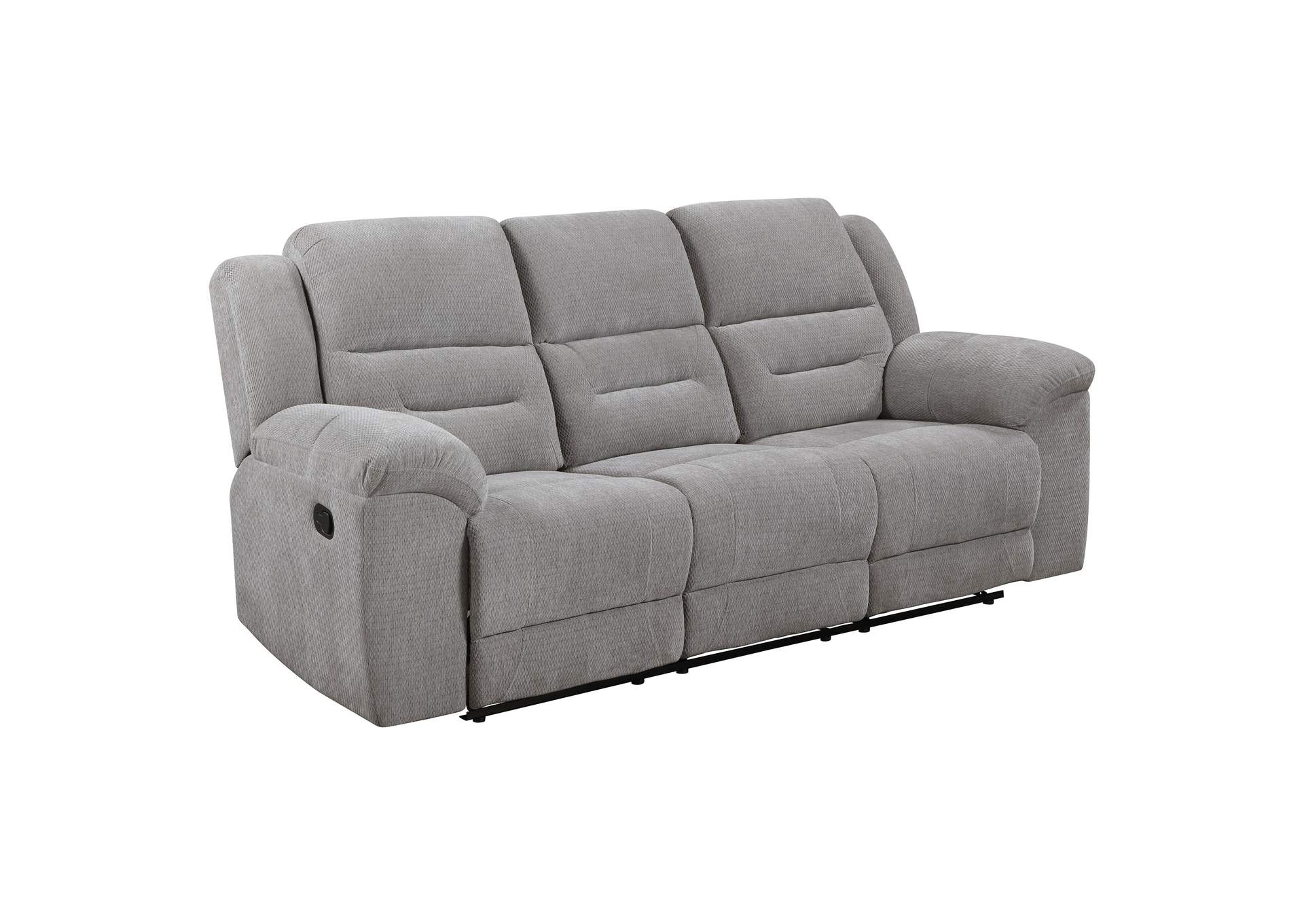 Gilson Chenille Upholstered Reclining Sofa Grey