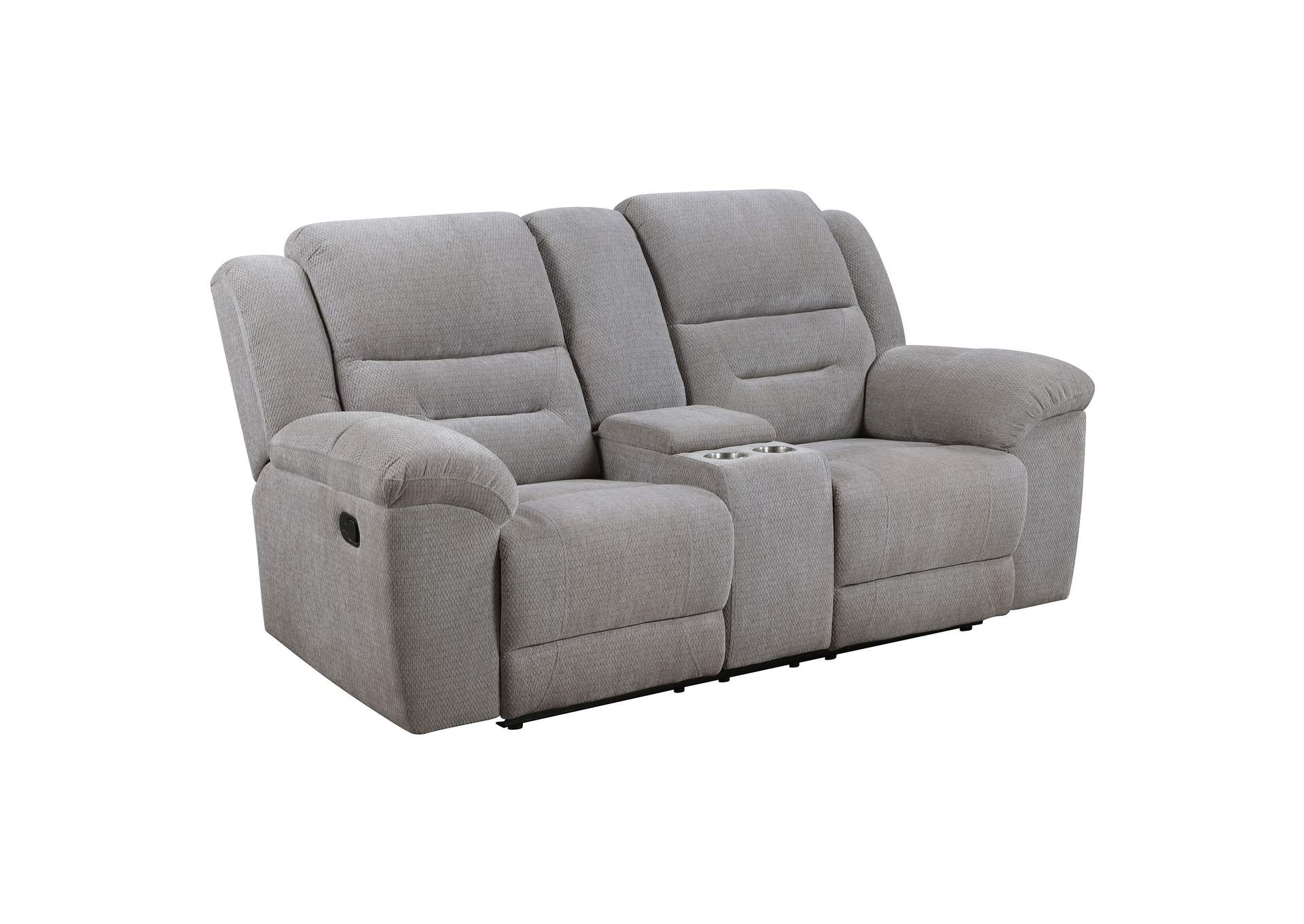 Gilson Chenille Upholstered Reclining Loveseat Grey