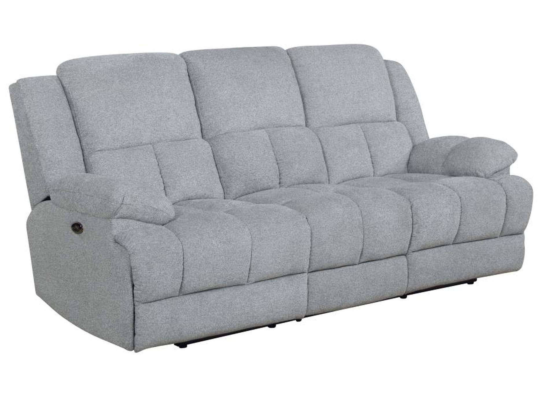 Waterbury 3-piece Pillow Top Arm Power Living Room Set Grey image 4