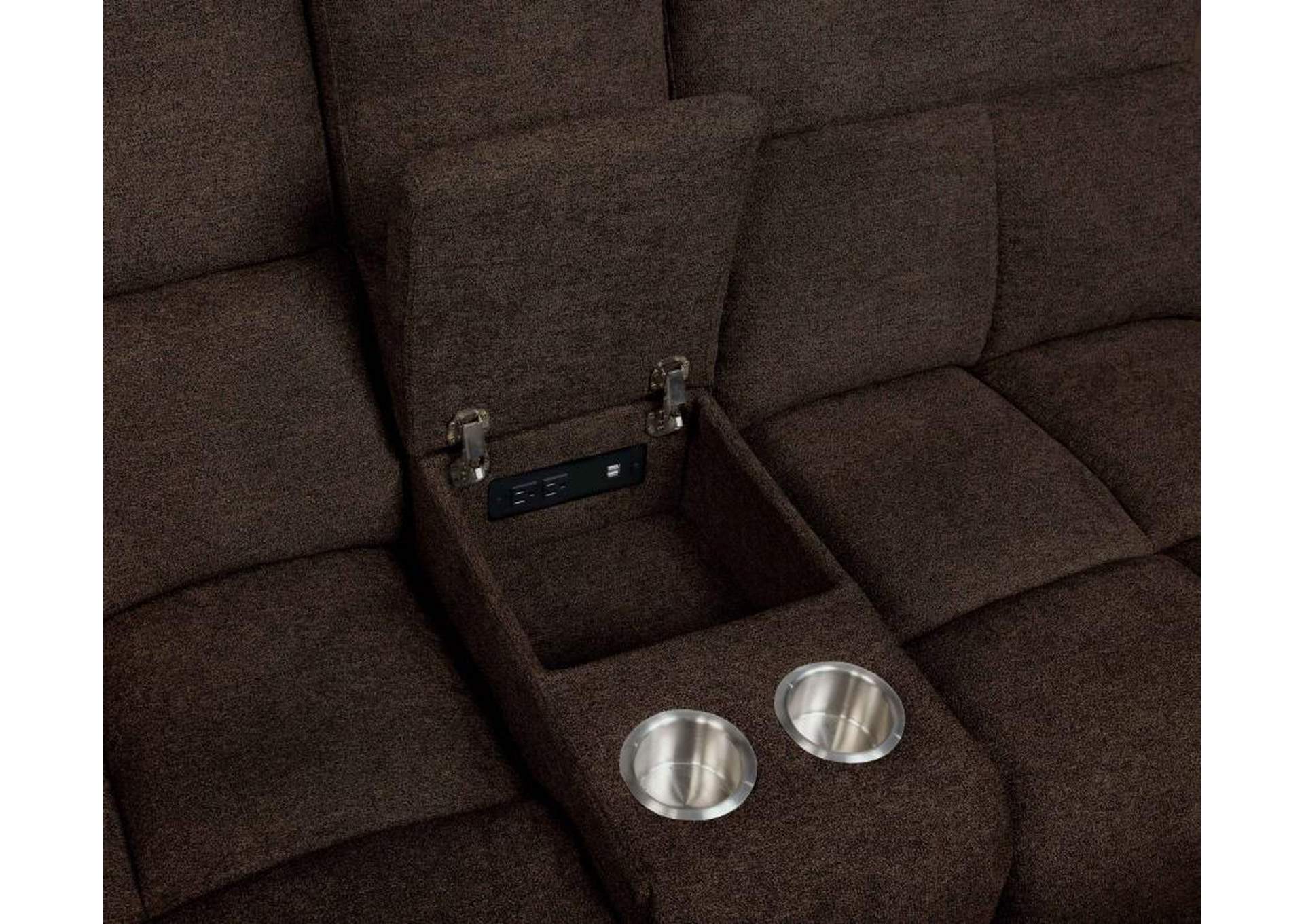 Belize 6-piece Pillow Top Arm Power Sectional Brown image 11