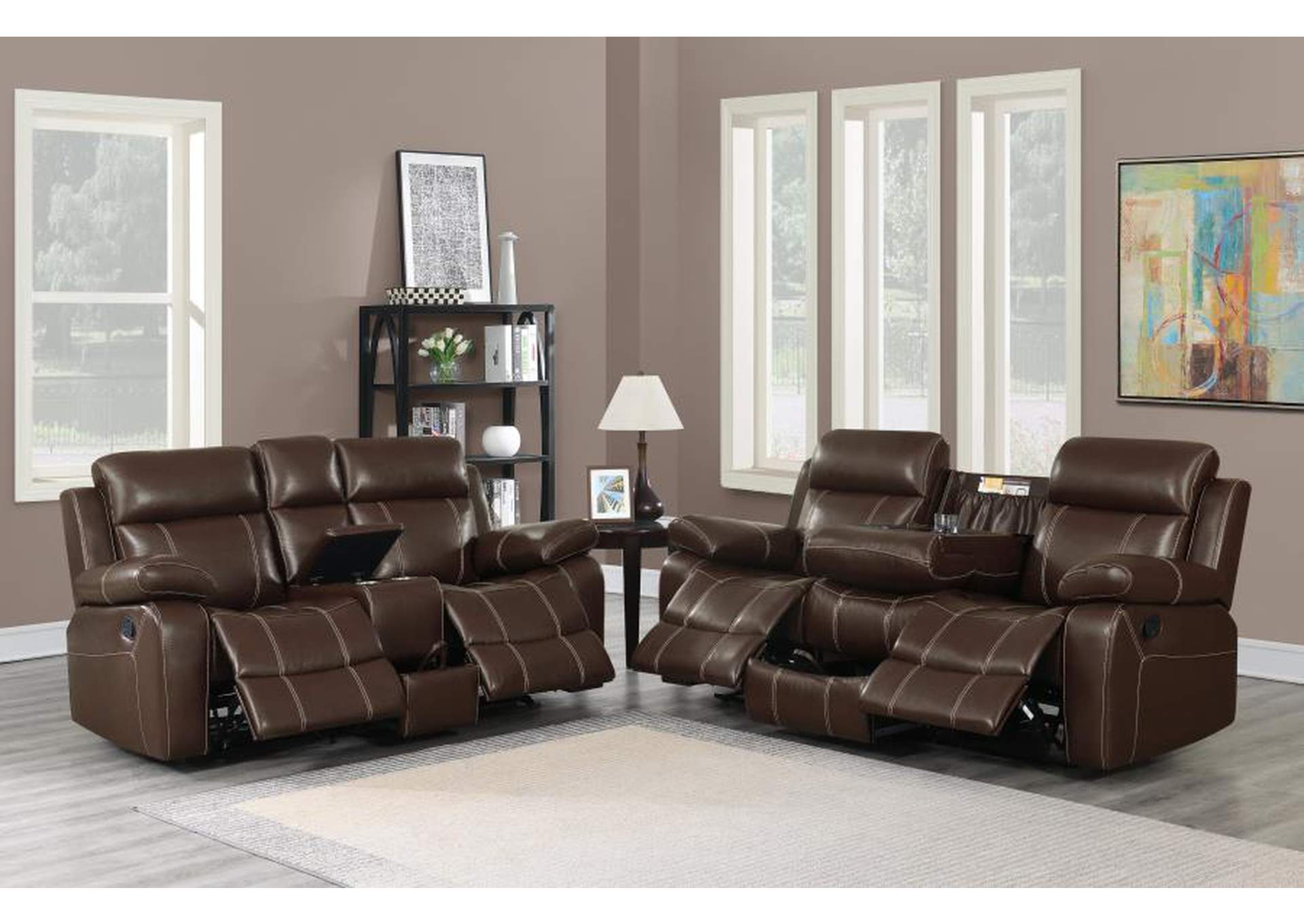 Myleene Upholstered Tufted Living Room Set Chestnut image 3