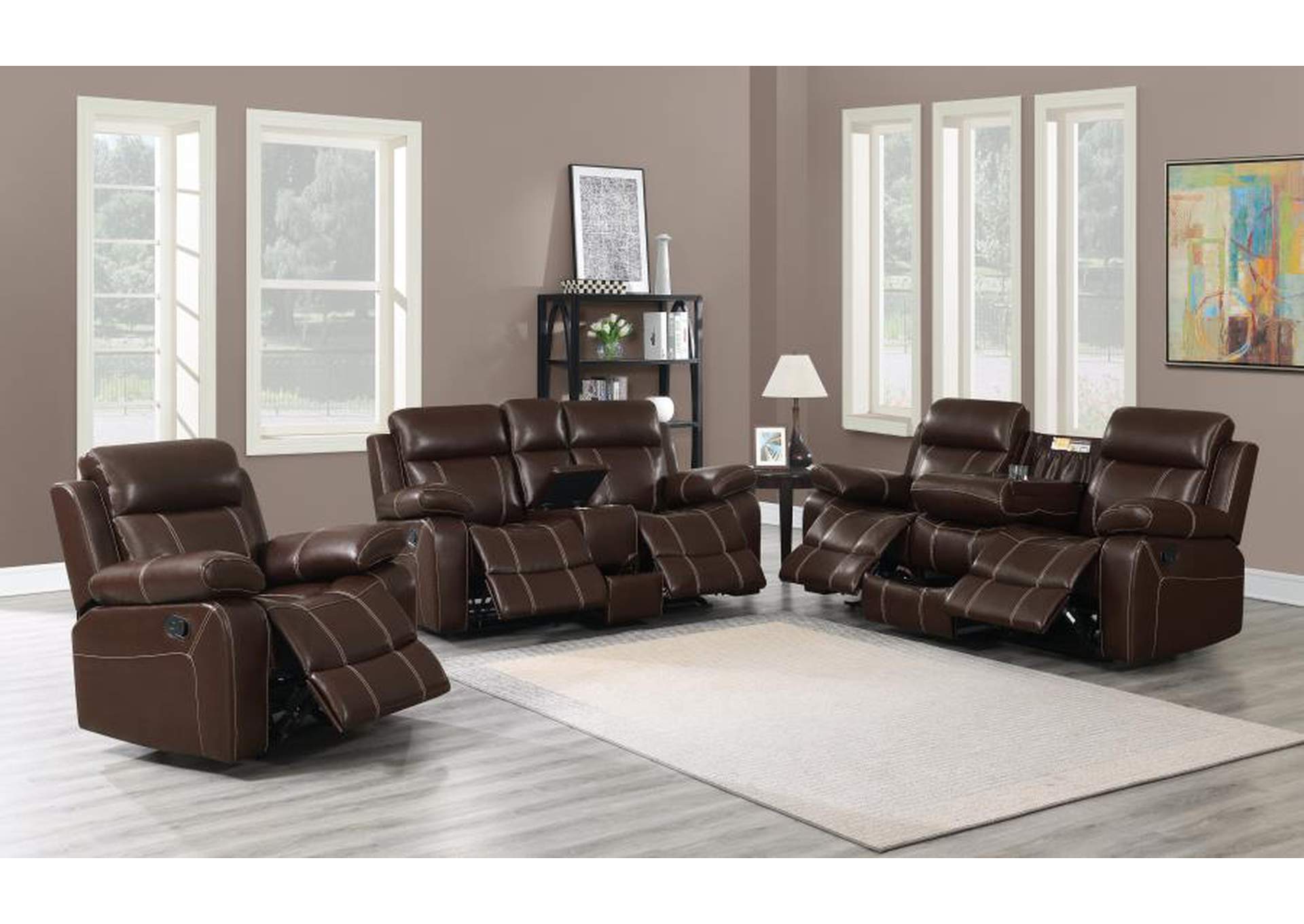Myleene Upholstered Tufted Living Room Set Chestnut image 3
