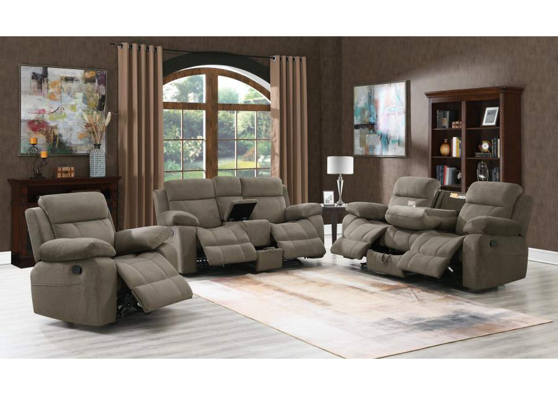 Myleene Upholstered Tufted Living Room Set Mocha image 3