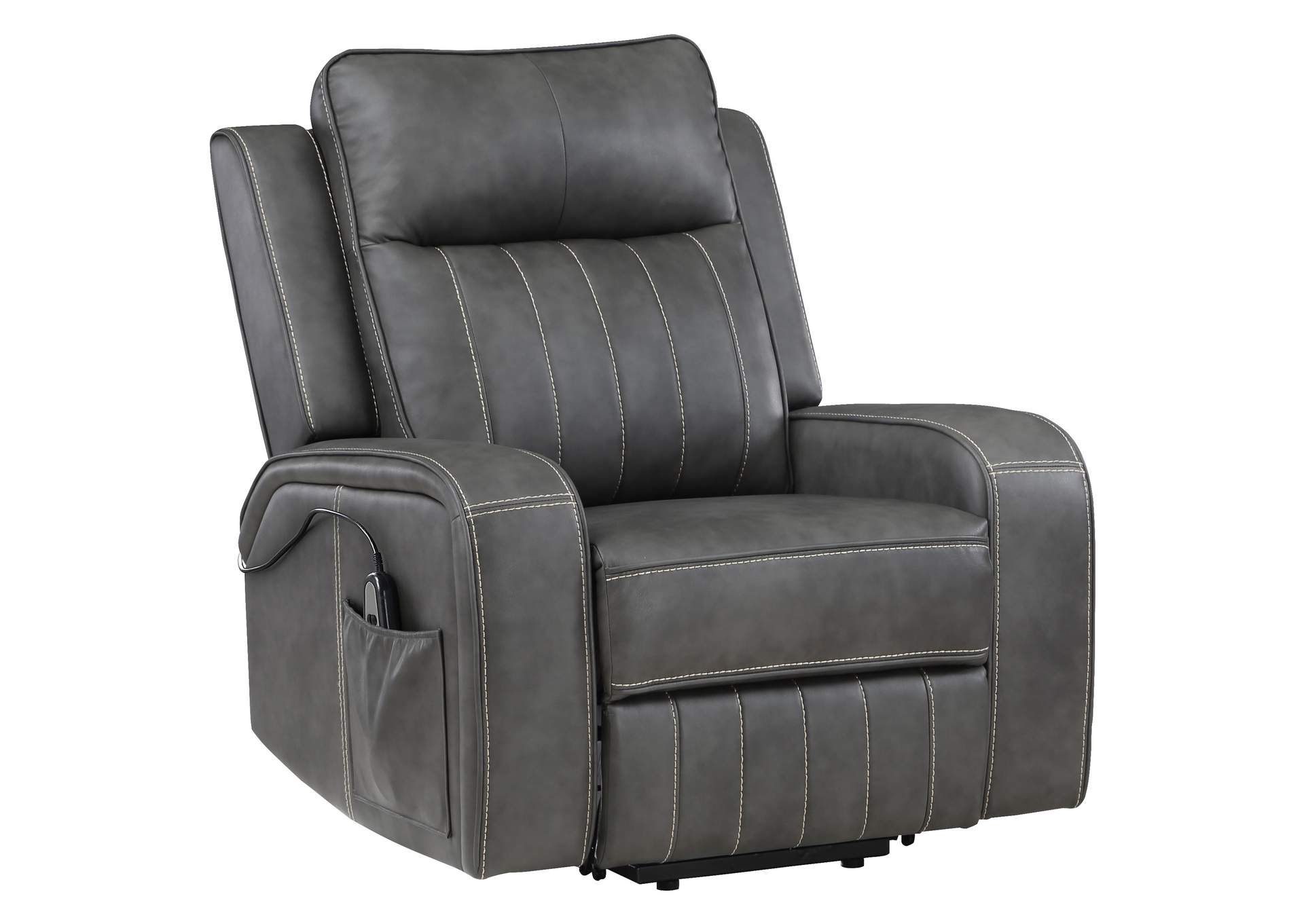 Raelynn Upholstered Power Lift Recliner Chair Grey