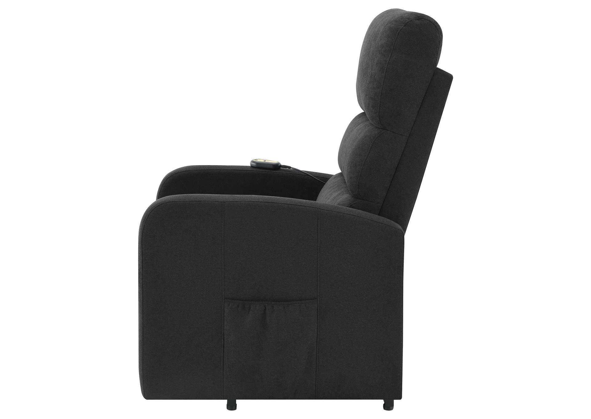 Amsdell Upholstered Power Lift Recliner with Remote Black