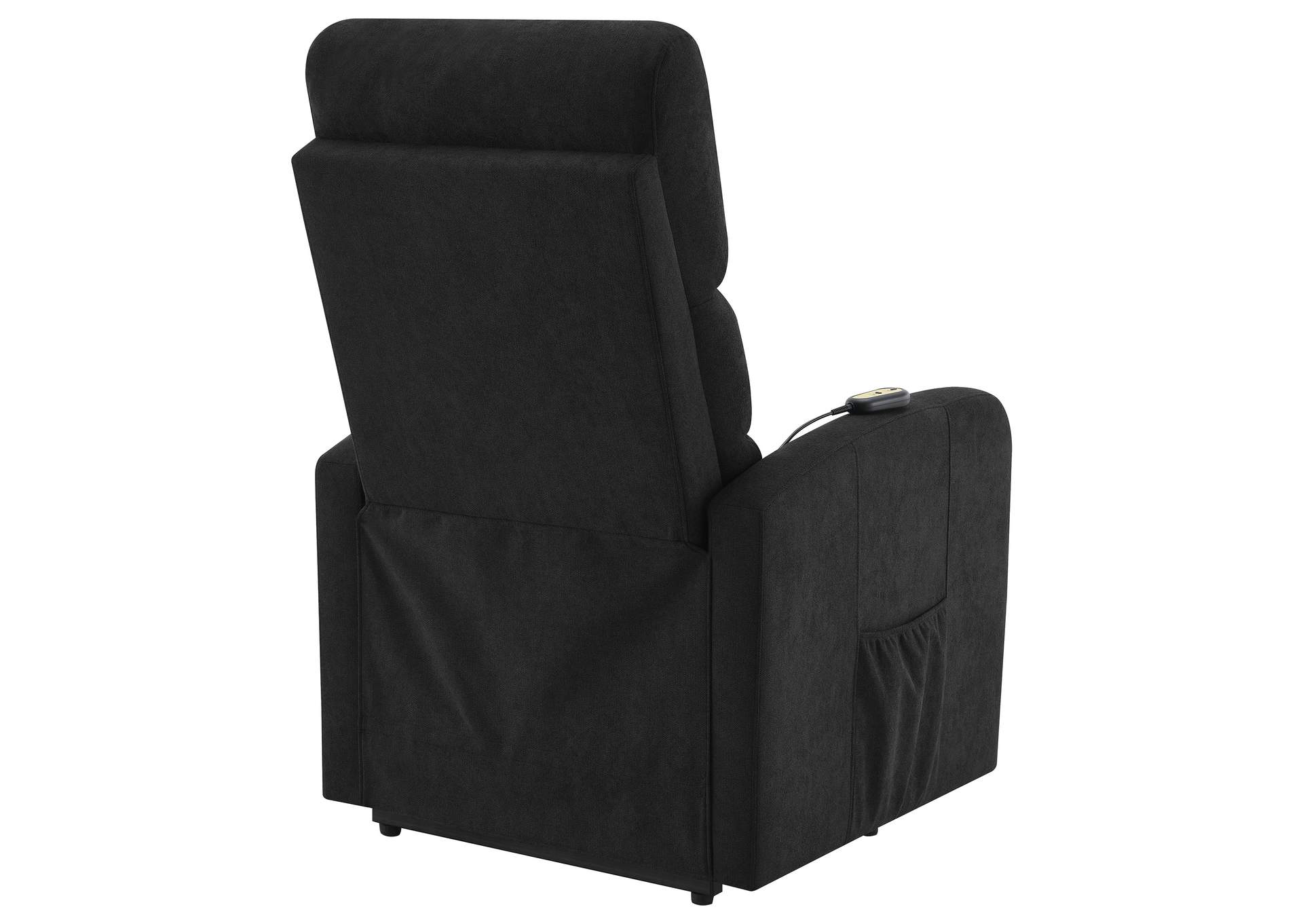 Amsdell Upholstered Power Lift Recliner with Remote Black
