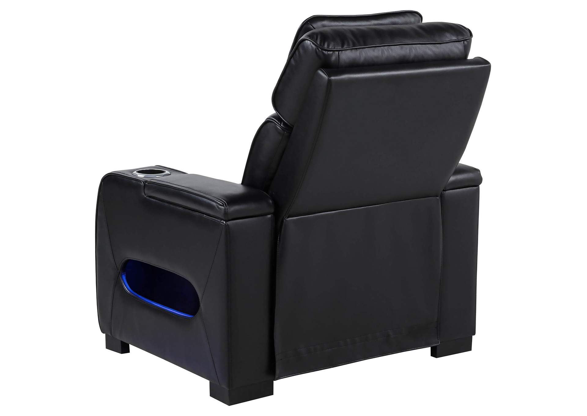 Zuma 3-piece Faux Leather Dual Power LED Sofa Set Black image 14