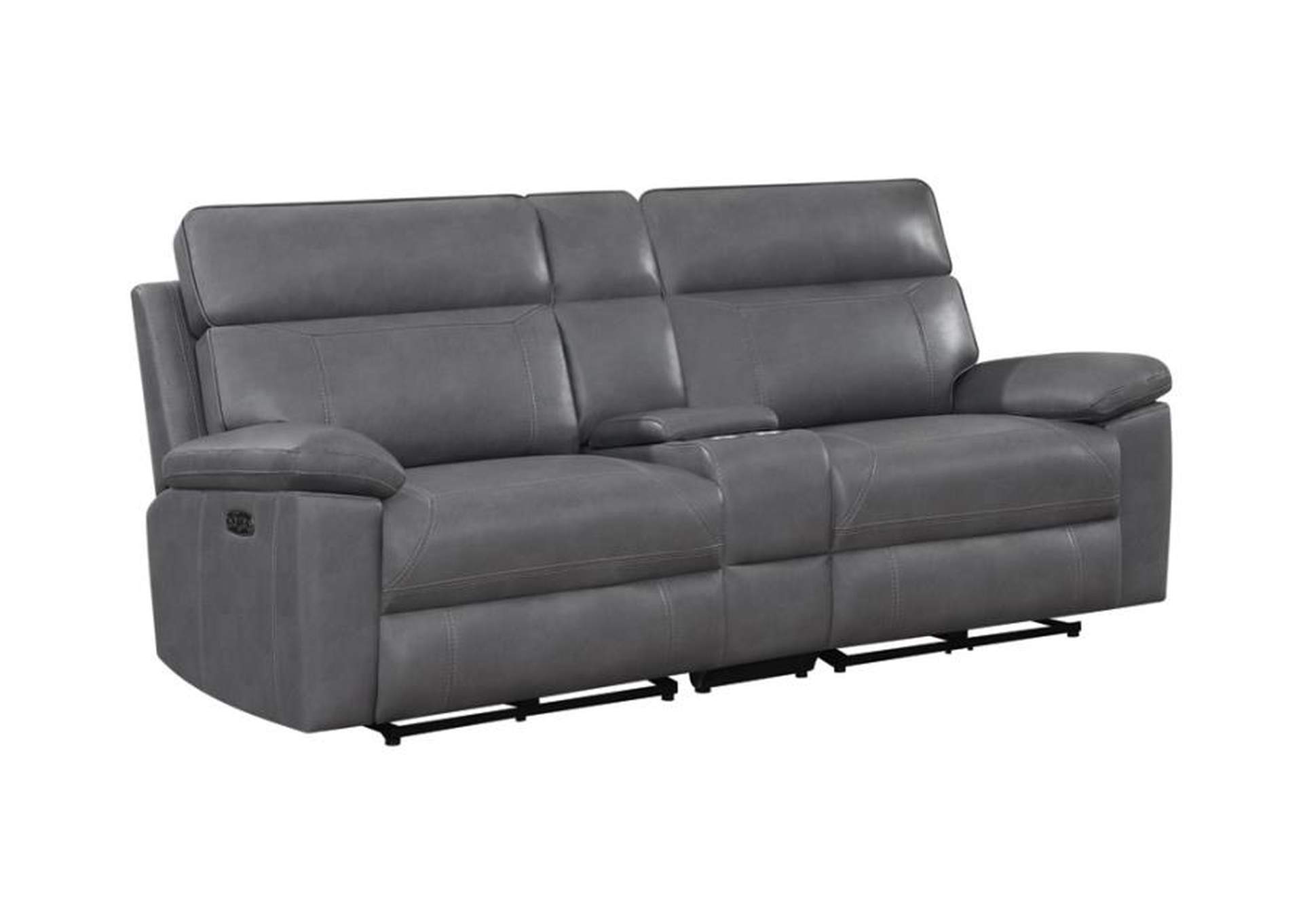 Albany Upholstered Power Reclining Seat and Power Headrest Loveseat with Console image 1