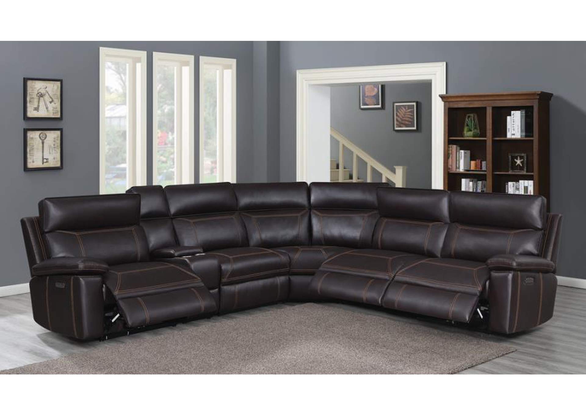Albany 6-piece Power^2 Sectional Brown image 6