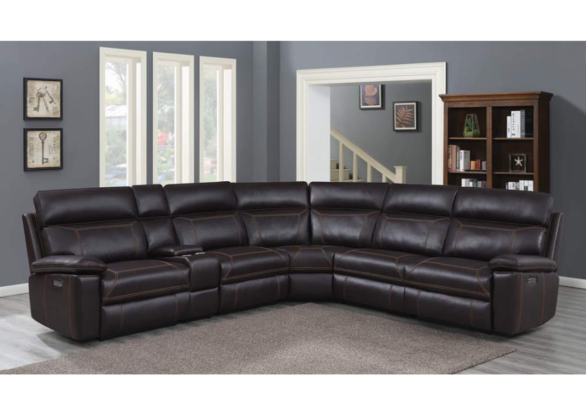Albany 6-piece Power^2 Sectional Brown image 2