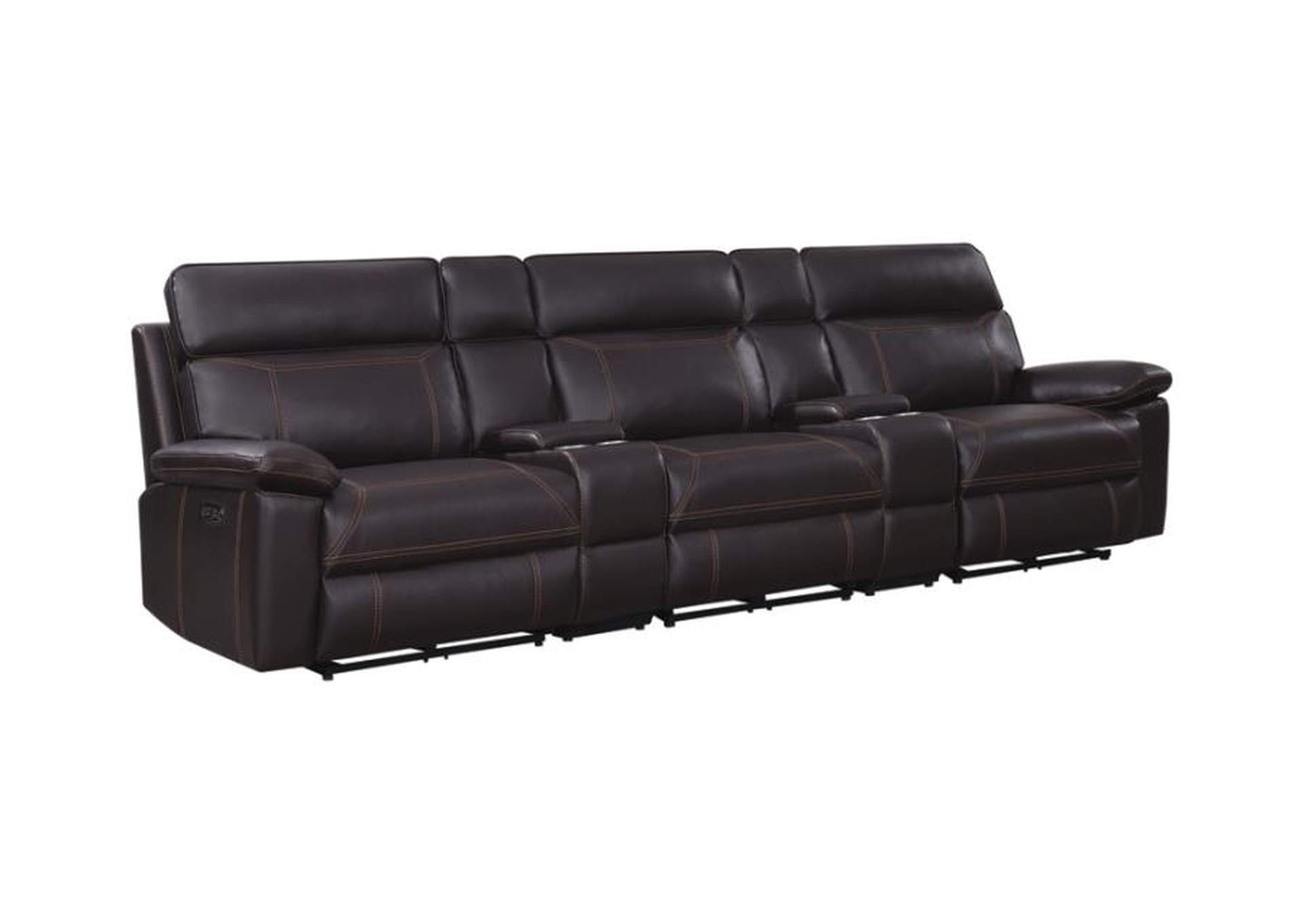 Albany Upholstered Power Reclining Seat and Power Headrest Home Theater image 1