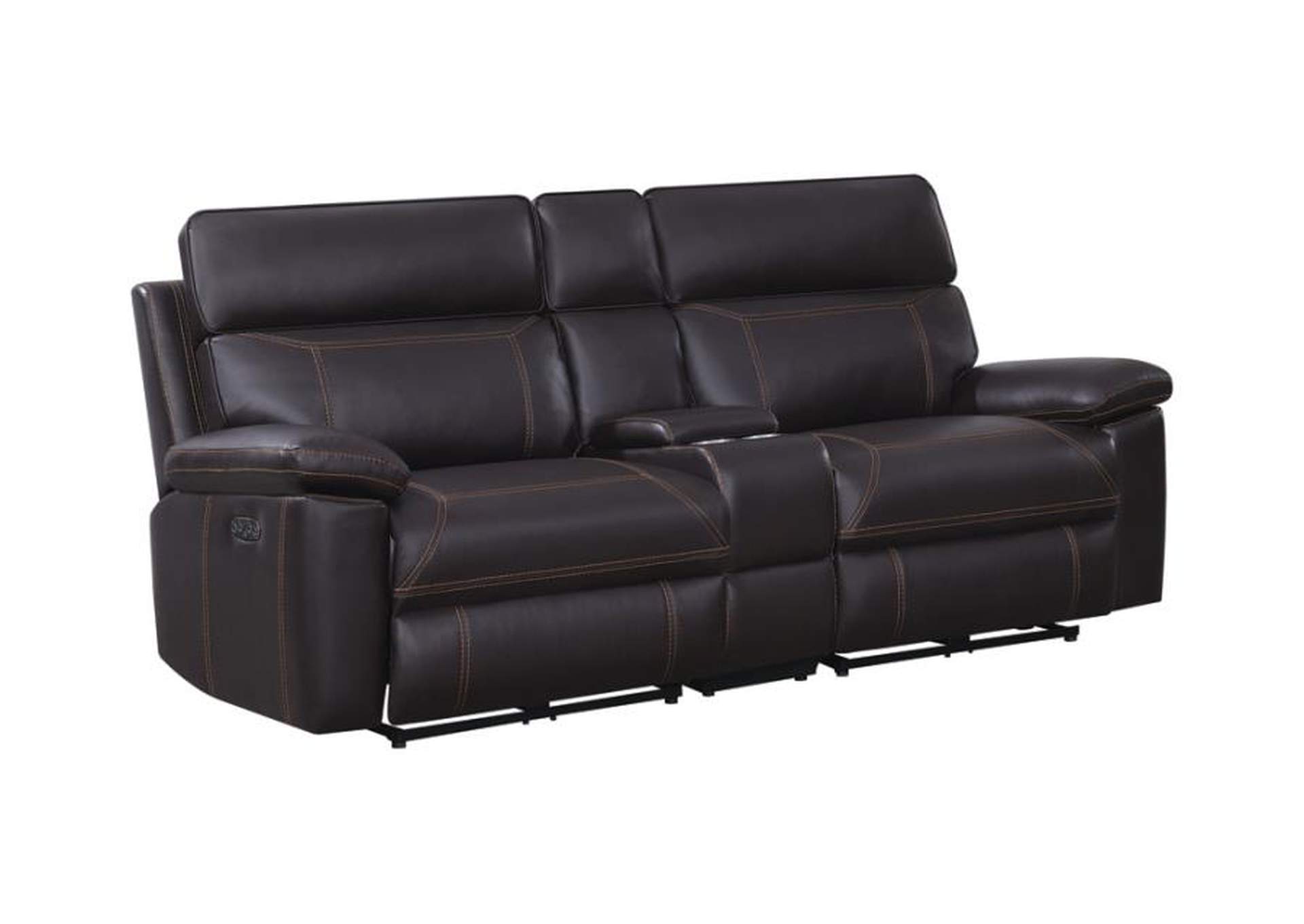 Albany Upholstered Power Reclining Seat and Power Headrest Loveseat with Console image 1
