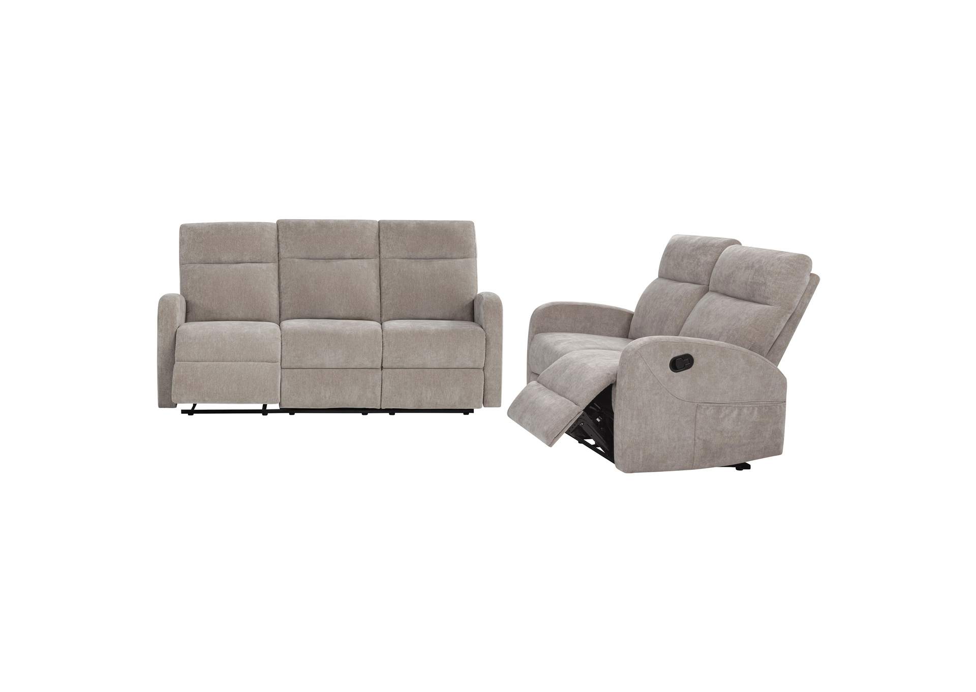 Hamilton 2-piece Chenille Manual Reclining Sofa Set Sand image 5