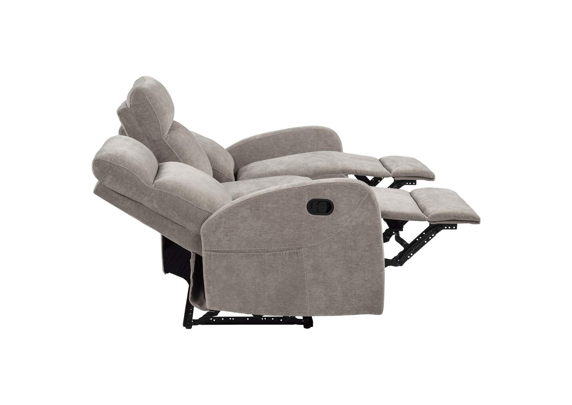 Hamilton Chenille Upholstered Manual Reclining Sofa Sand image 9