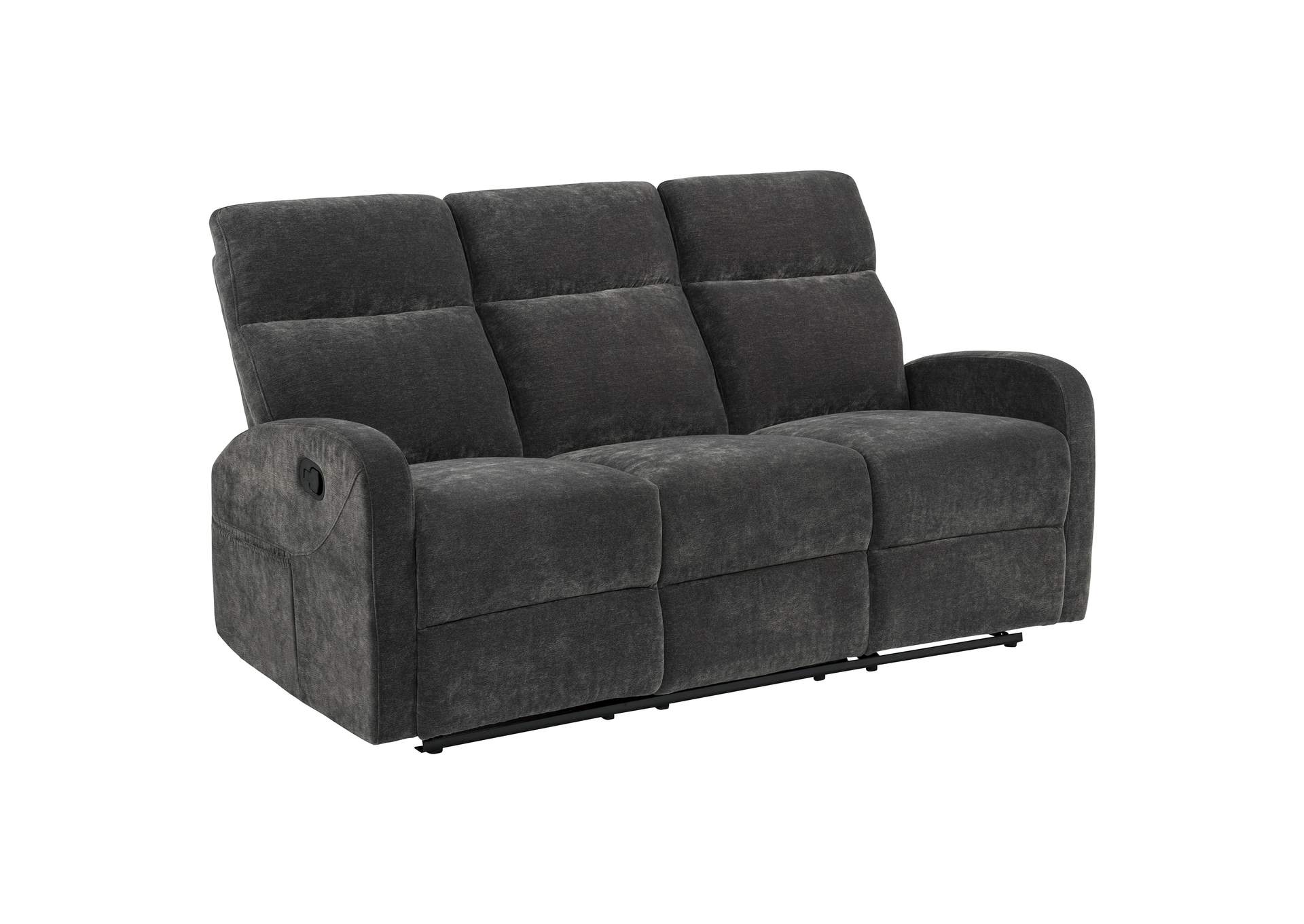 Hamilton 2-piece Chenille Manual Reclining Sofa Set Charcoal Grey image 6