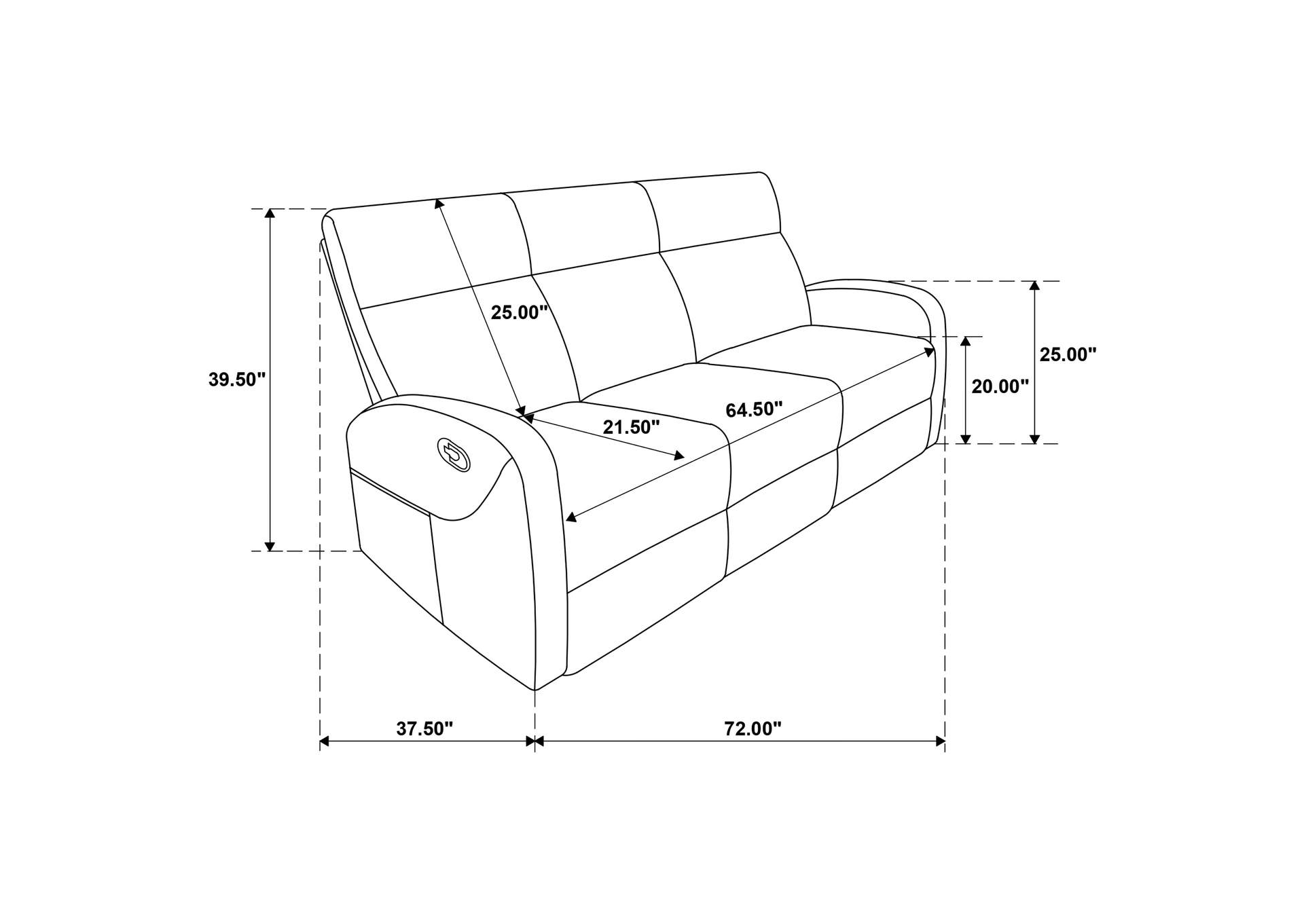 Hamilton 2-piece Chenille Manual Reclining Sofa Set Charcoal Grey image 16