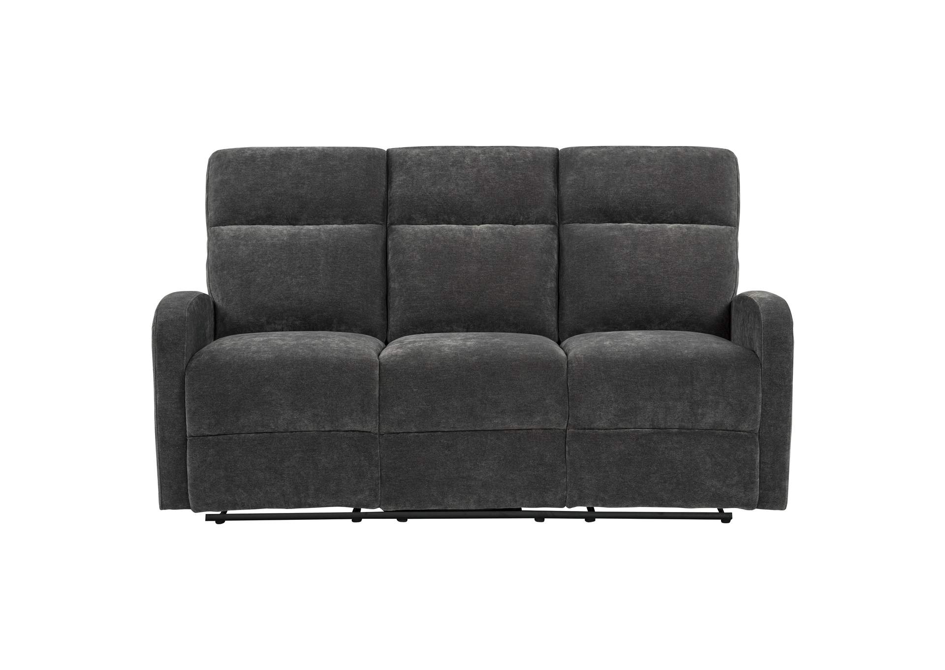 Hamilton Chenille Upholstered Manual Reclining Sofa Charcoal Grey image 6
