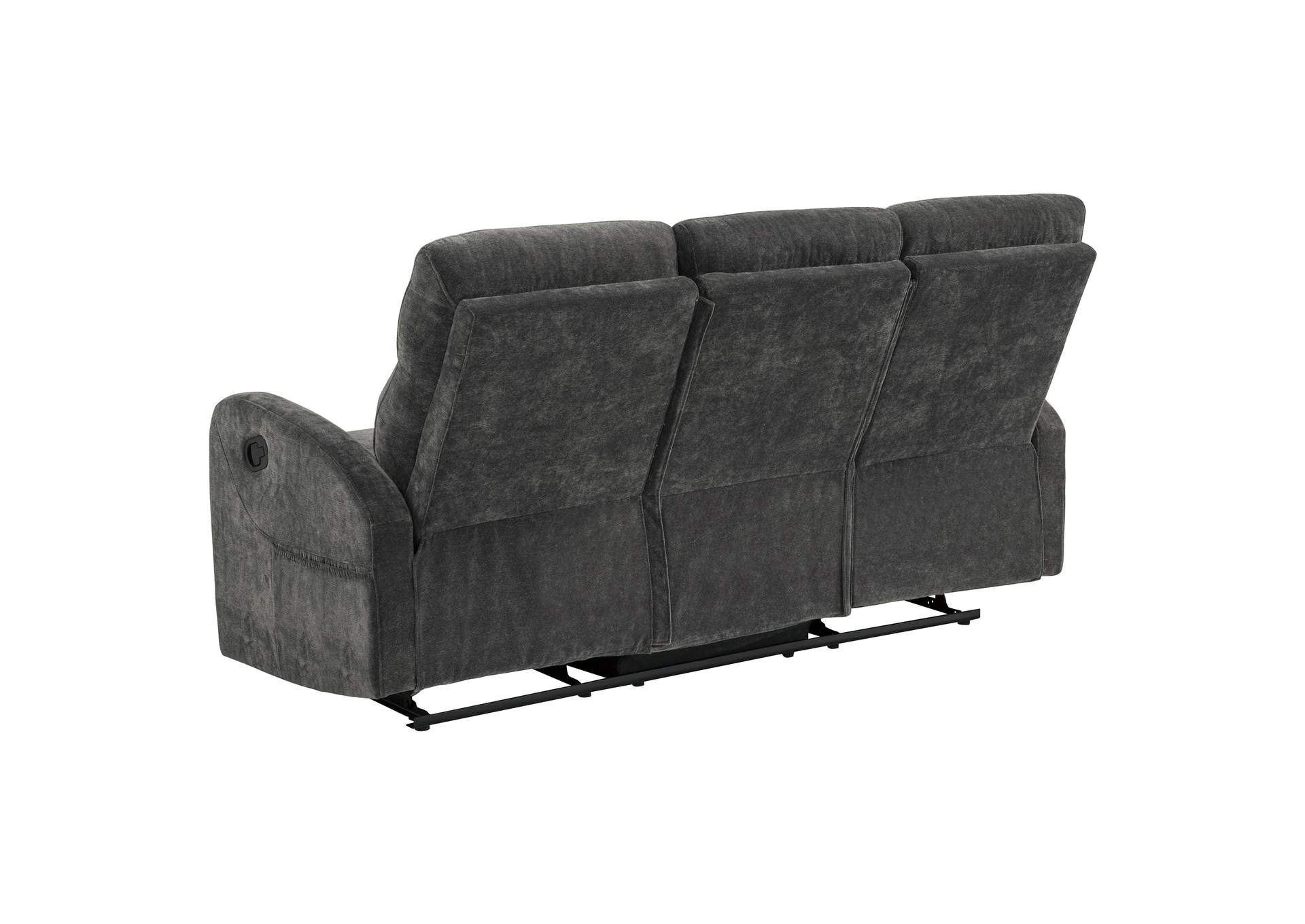 Hamilton Chenille Upholstered Manual Reclining Sofa Charcoal Grey image 7