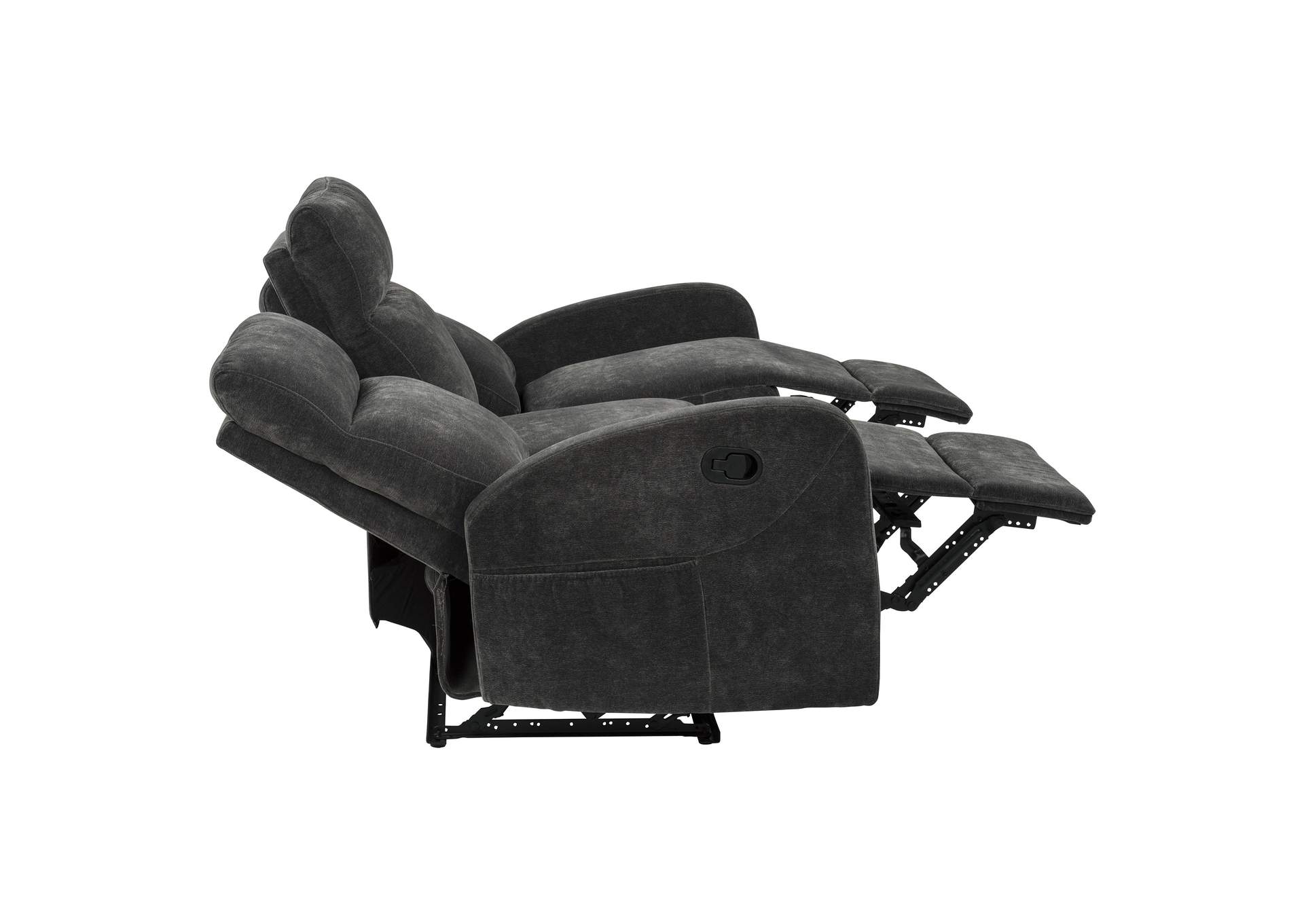 Hamilton Chenille Upholstered Manual Reclining Sofa Charcoal Grey image 9