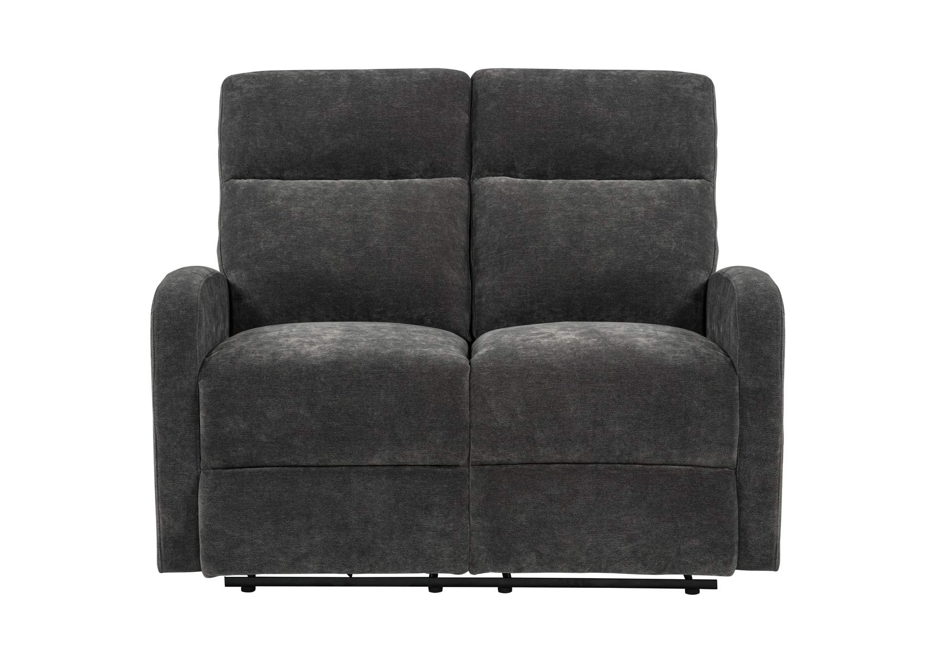 Hamilton Chenille Upholstered Manual Reclining Loveseat Charcoal Grey image 6