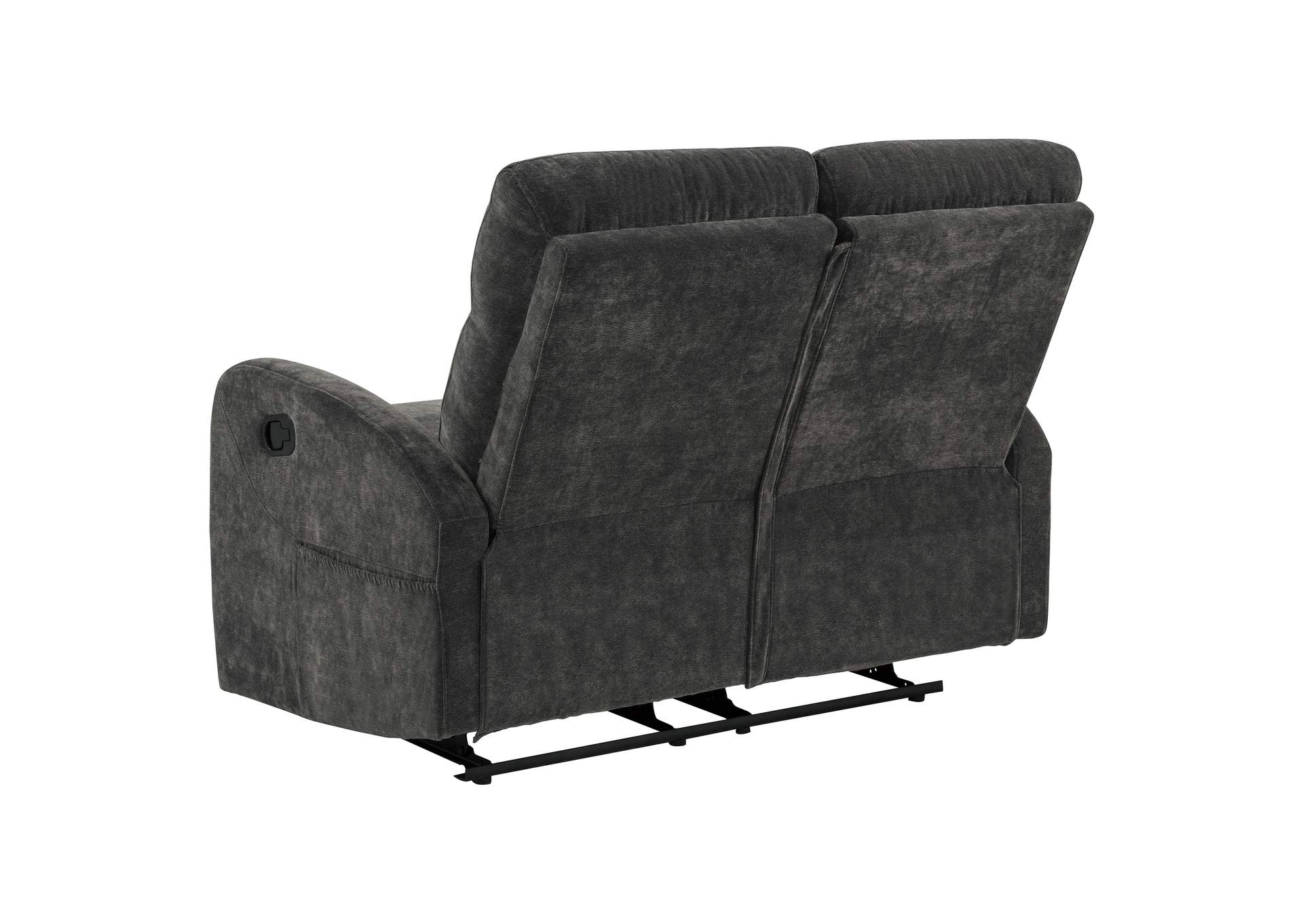 Hamilton Chenille Upholstered Manual Reclining Loveseat Charcoal Grey image 7